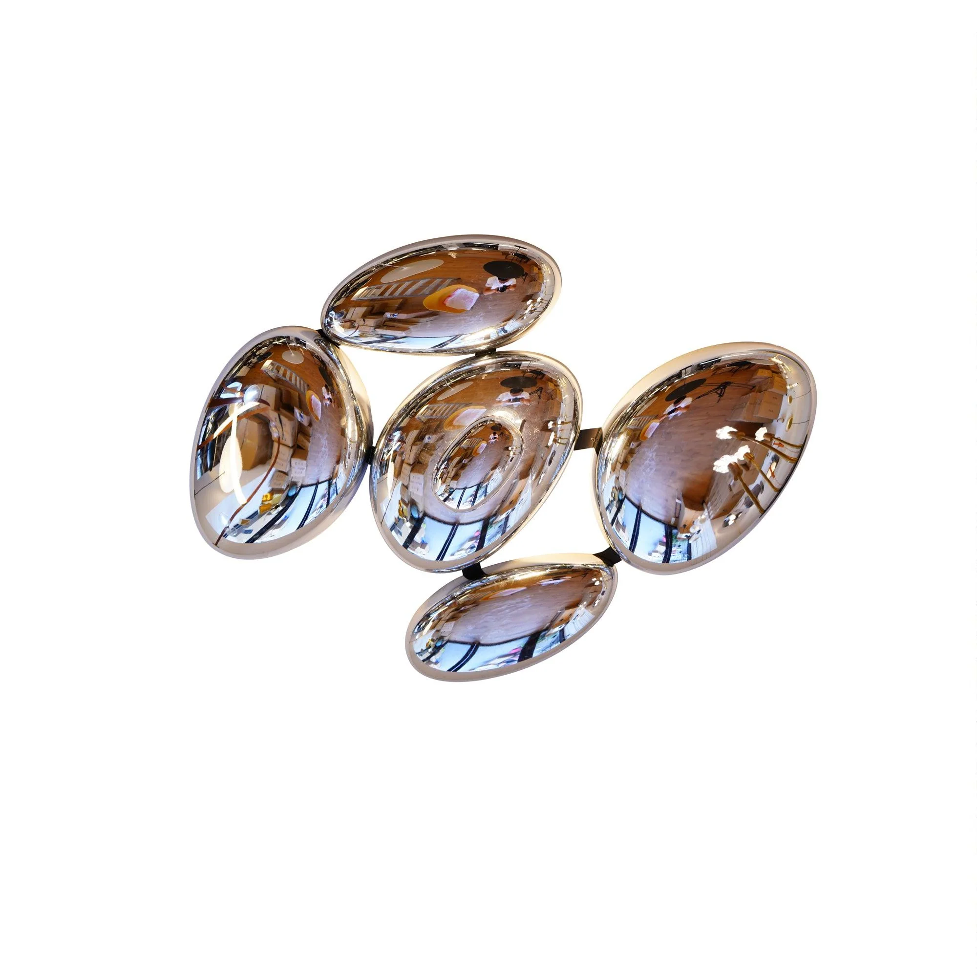 Solara Ceiling Lamp Chrome Pebble Modern - Image 27