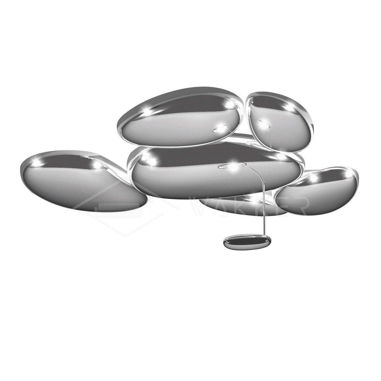 Solara Ceiling Lamp Chrome Pebble Modern - Image 37