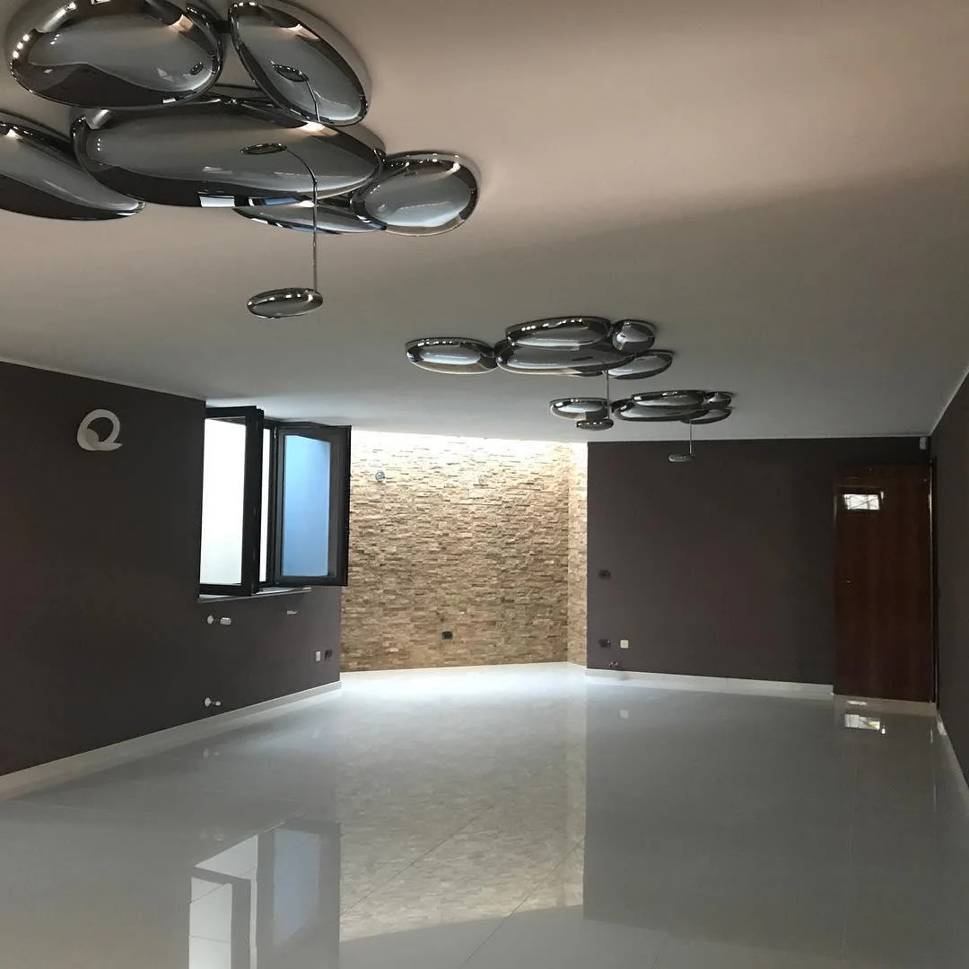 Solara Ceiling Lamp Chrome Pebble Modern - Image 6