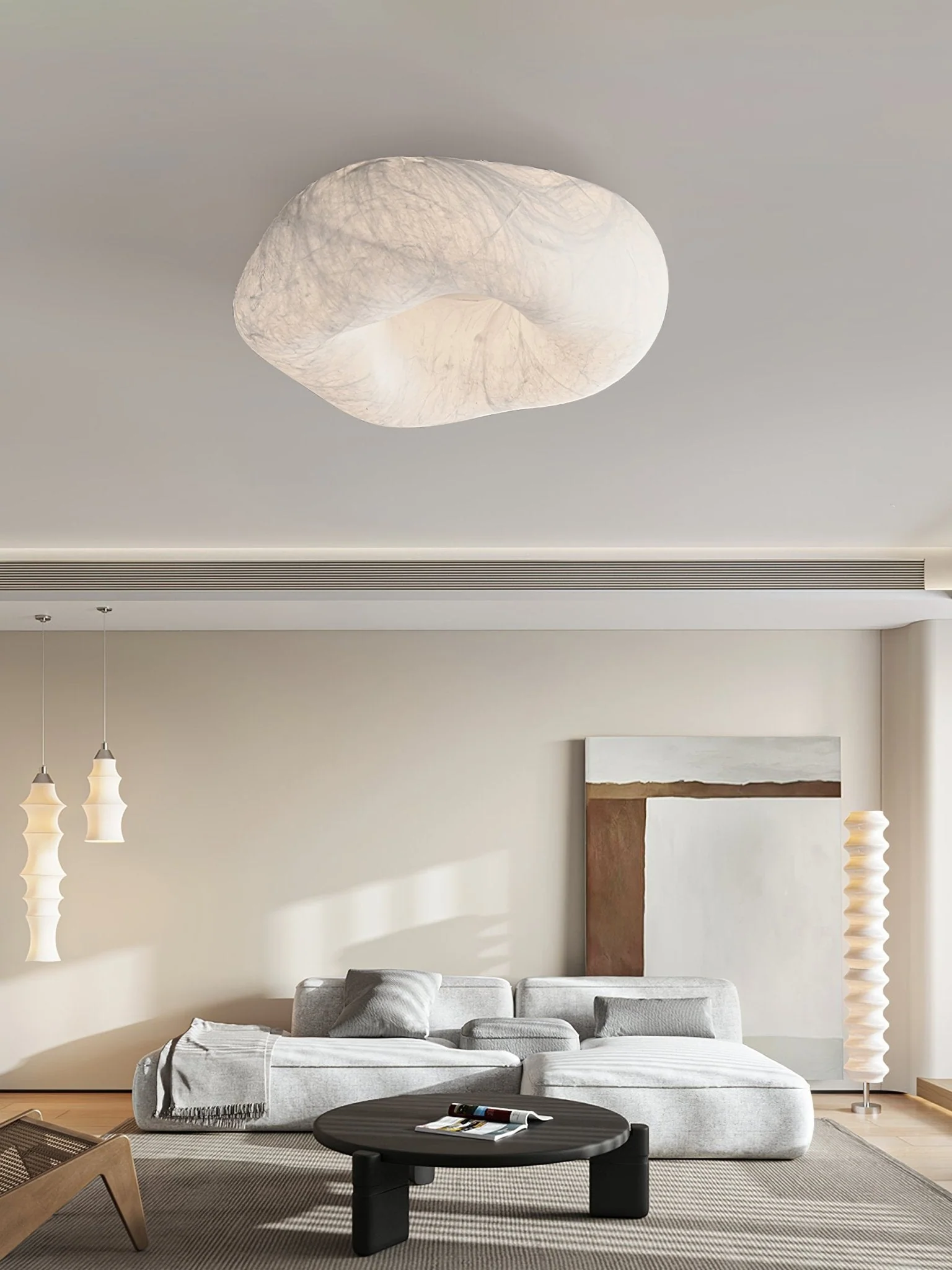 Solara Ceiling Lamp Cloud Shape Silk Elegant - Image 2