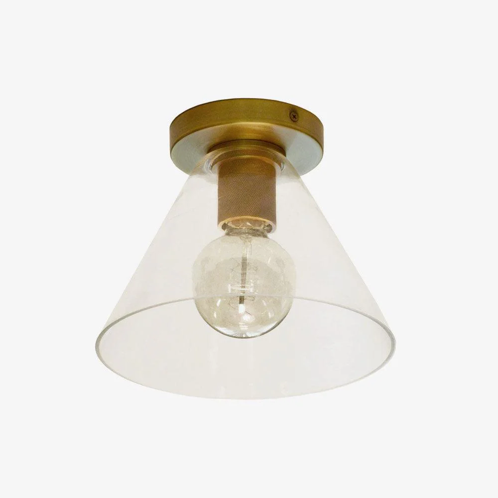 Solara Ceiling Lamp Cone Glass Brass Minimalist Industrial - Image 20