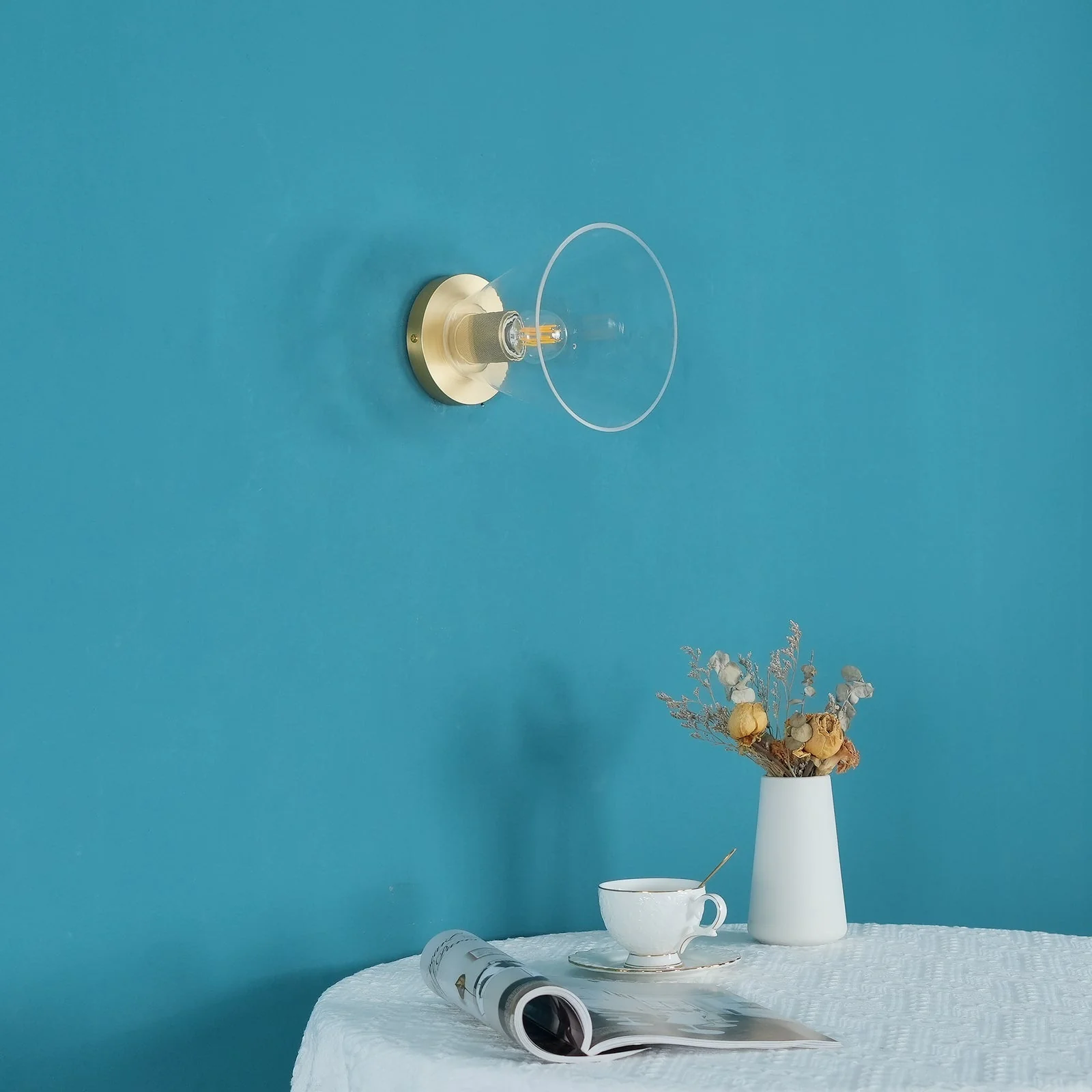 Solara Ceiling Lamp Cone Glass Brass Minimalist Industrial - Image 24
