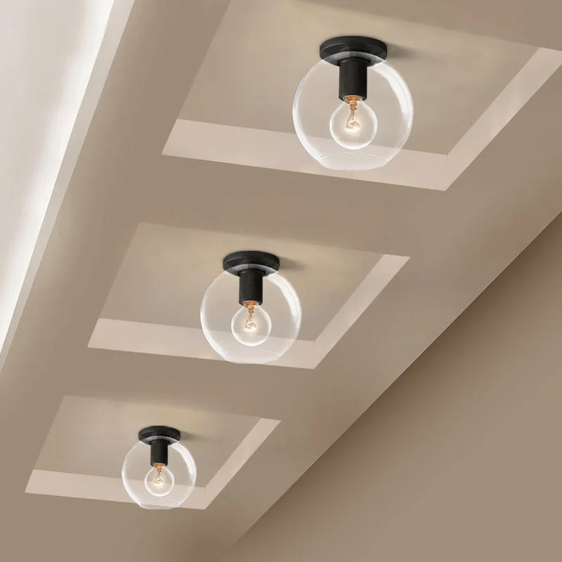 Solara Ceiling Lamp Cone Glass Brass Minimalist Industrial - Image 3