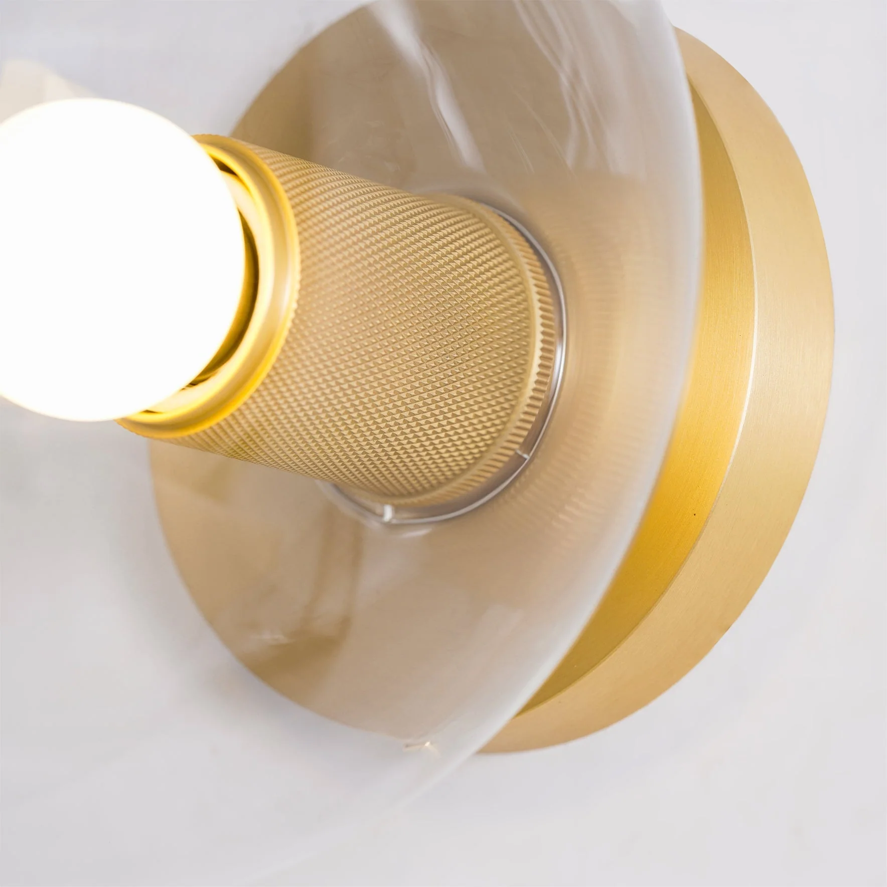 Solara Ceiling Lamp Cone Glass Brass Minimalist Industrial - Image 30