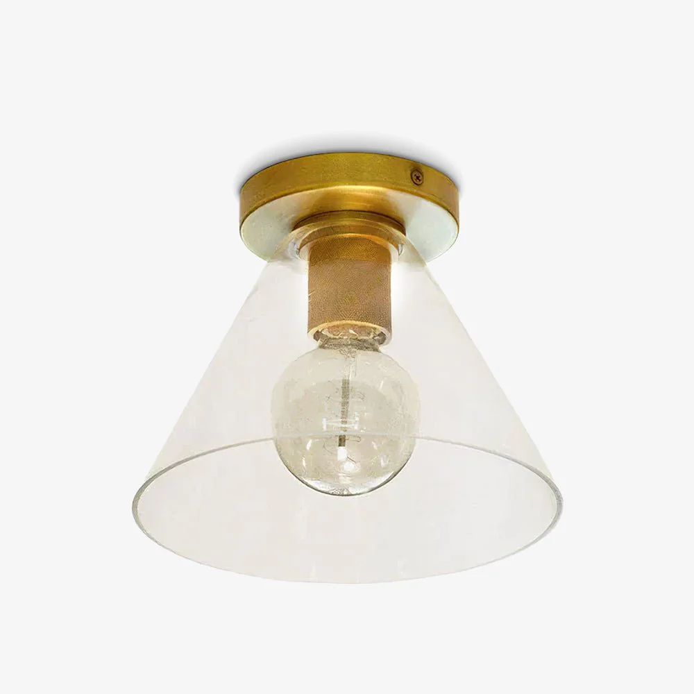 Solara Ceiling Lamp Cone Glass Brass Minimalist Industrial - Image 31