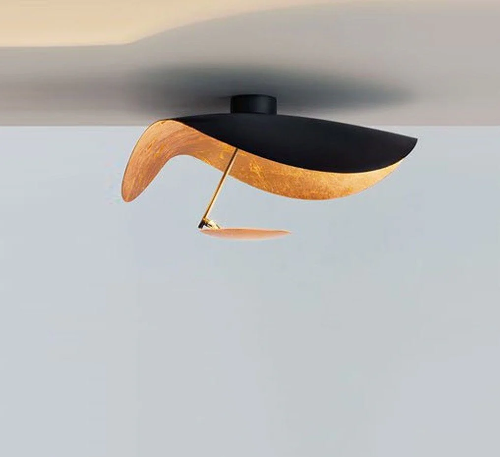 Solara Ceiling Lamp Curved Shade and Gold Interior - Image 21