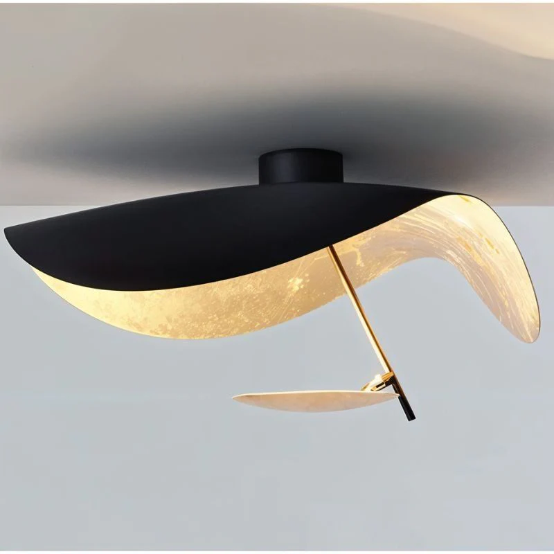 Solara Ceiling Lamp Curved Shade and Gold Interior - Image 24