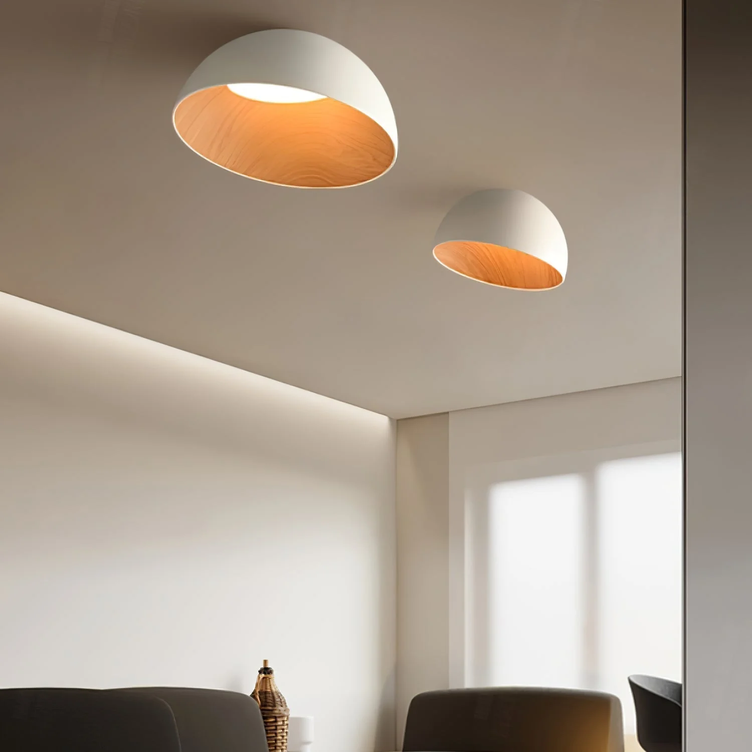 Solara Ceiling Lamp Dome Wood Minimalist - Image 20