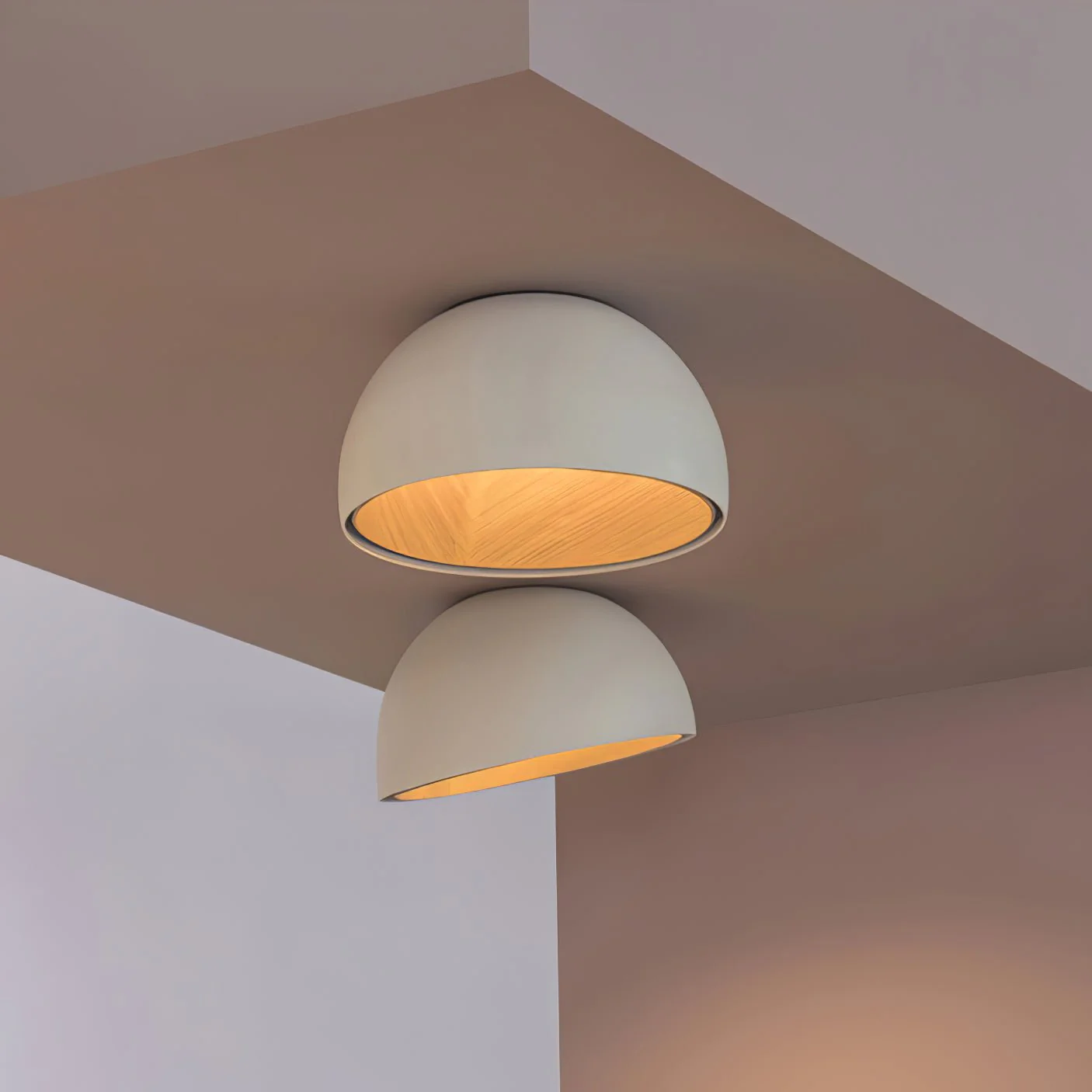 Solara Ceiling Lamp Dome Wood Minimalist - Image 4
