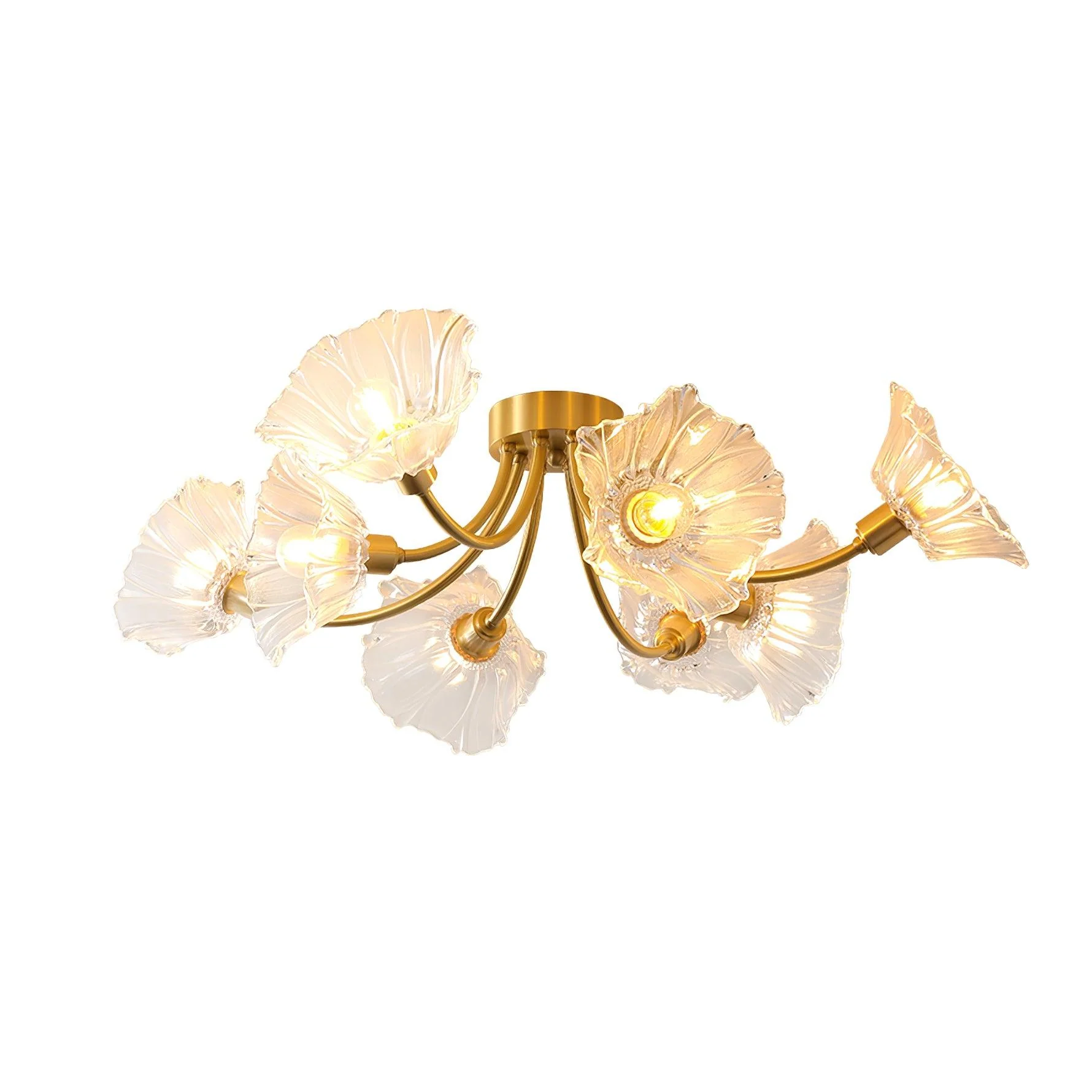 Solara Ceiling Lamp Flower Glass Petal Chic Elegant - Image 2