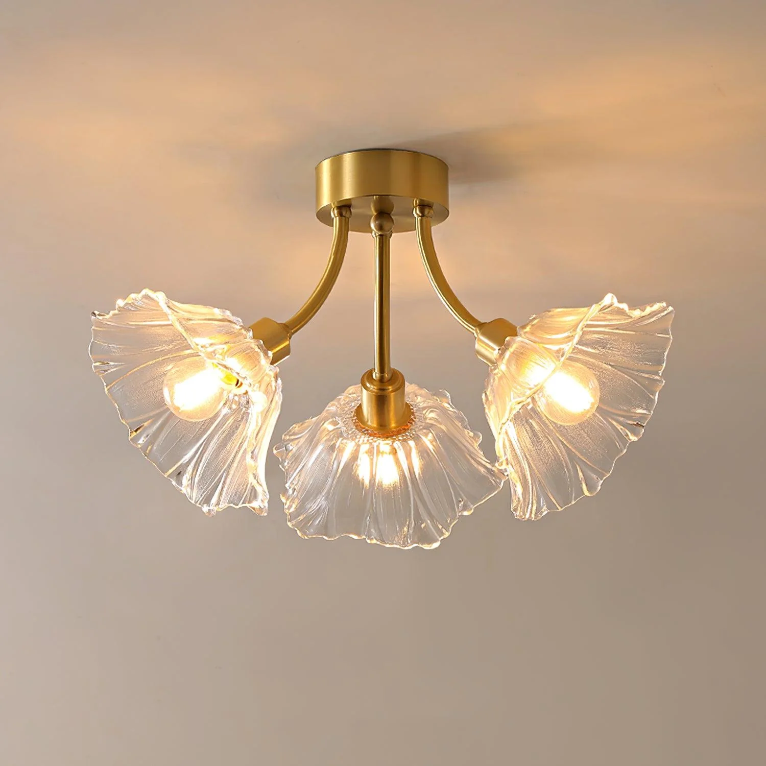 Solara Ceiling Lamp Flower Glass Petal Chic Elegant - Image 3
