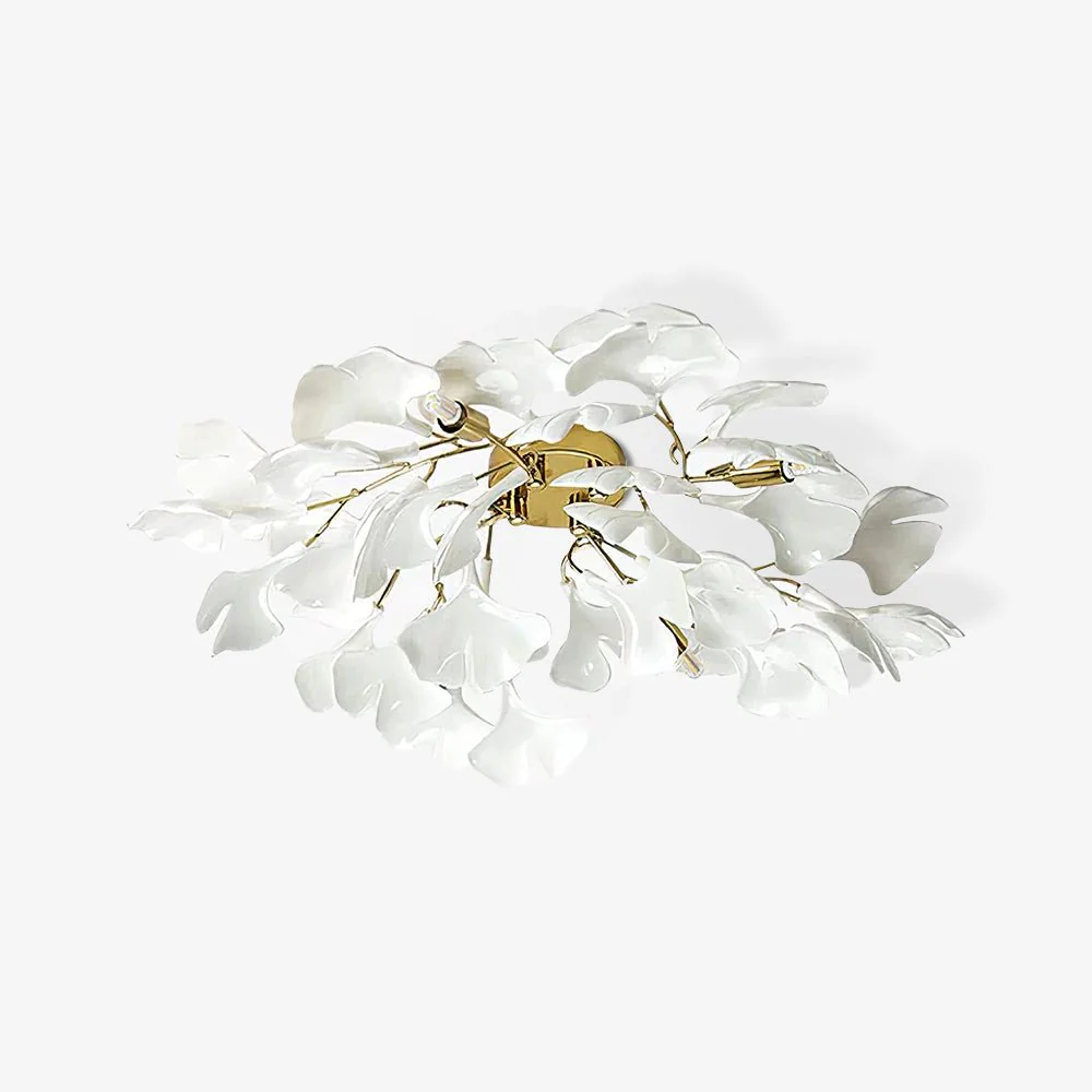 Solara Ceiling Lamp Gingko Leaves with Brass Branch - Image 10