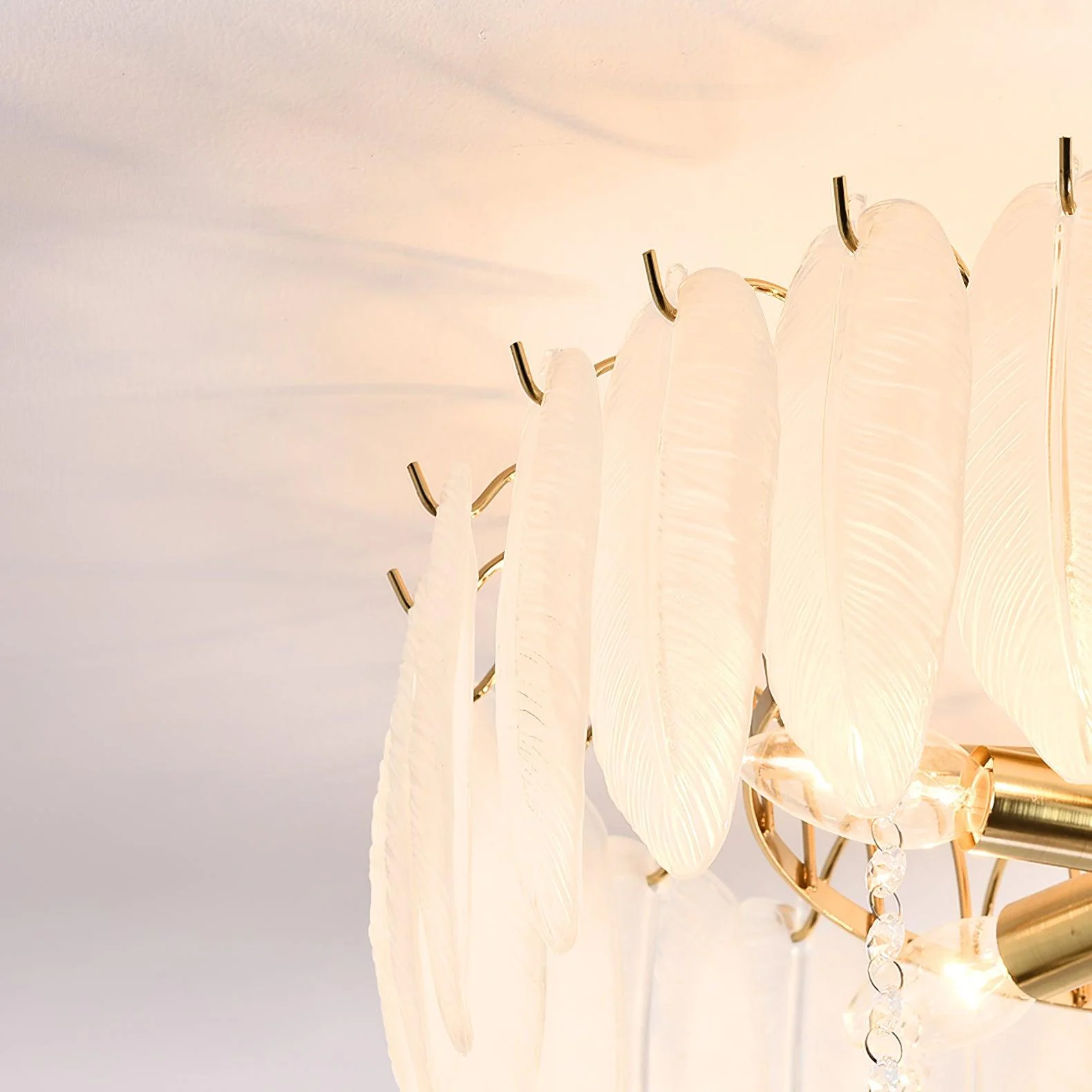 Solara Ceiling Lamp Glass Feather Bird Elegant - Image 11