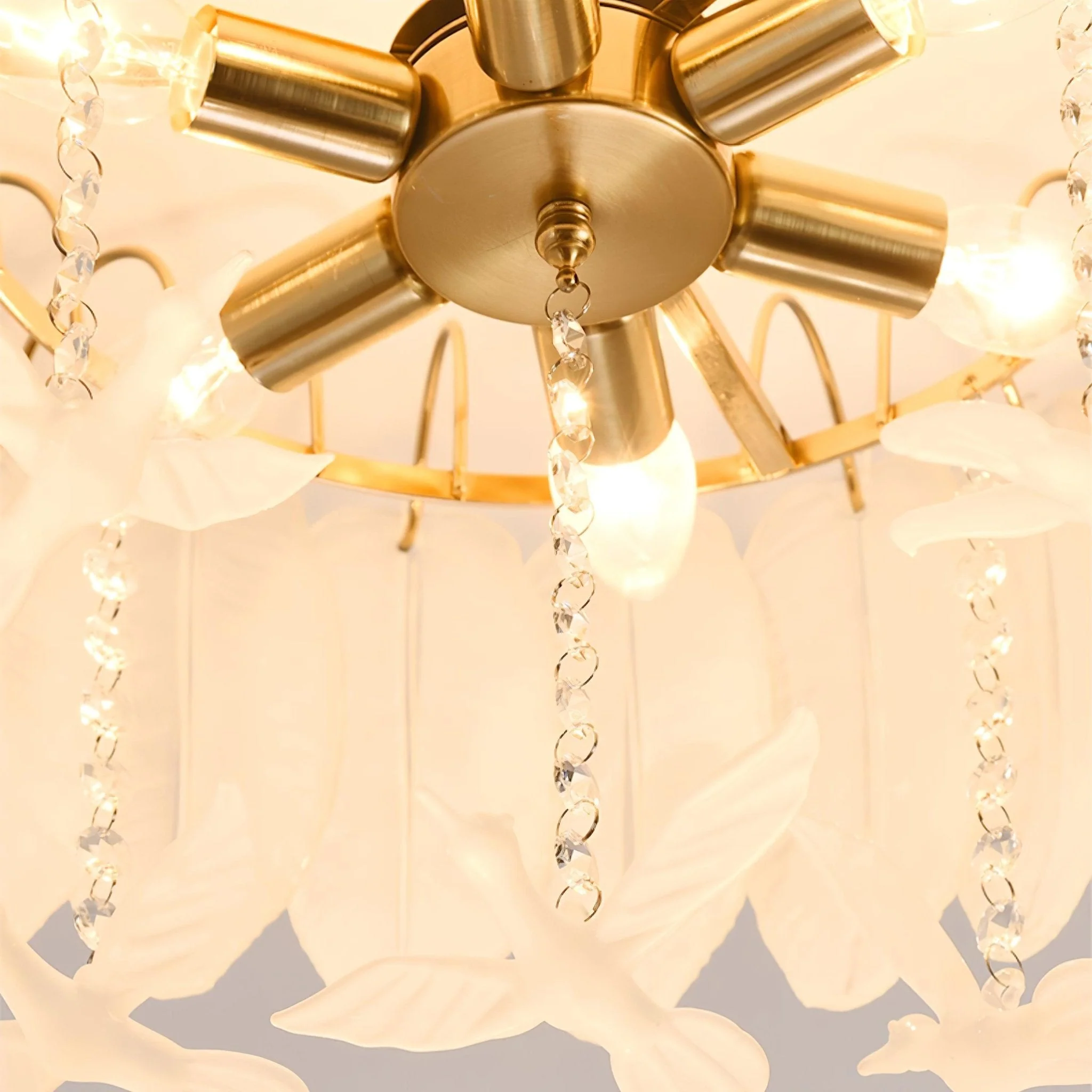 Solara Ceiling Lamp Glass Feather Bird Elegant - Image 13