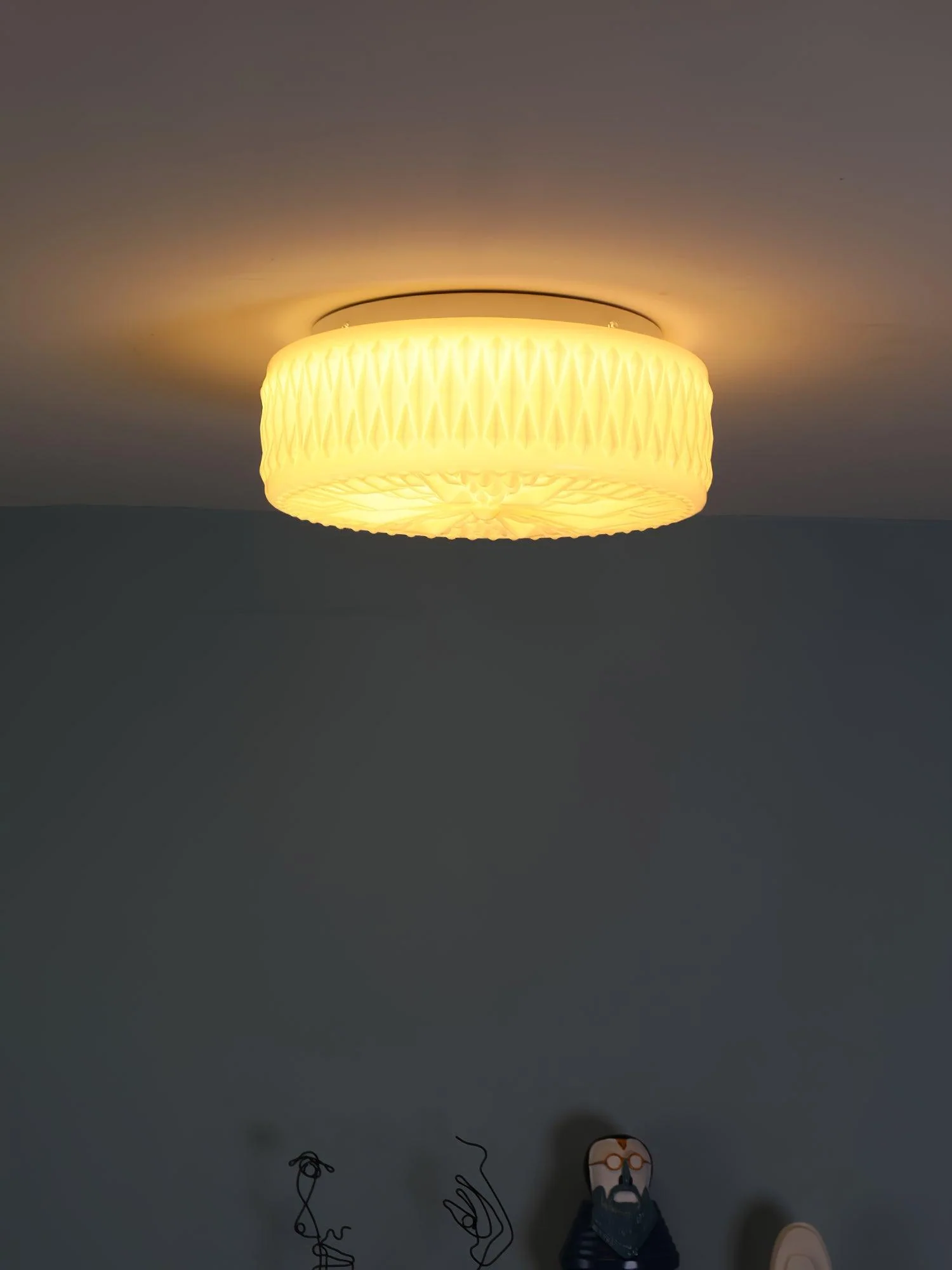 Solara Ceiling Lamp Glass Shade and Modern Mooncake - Image 3