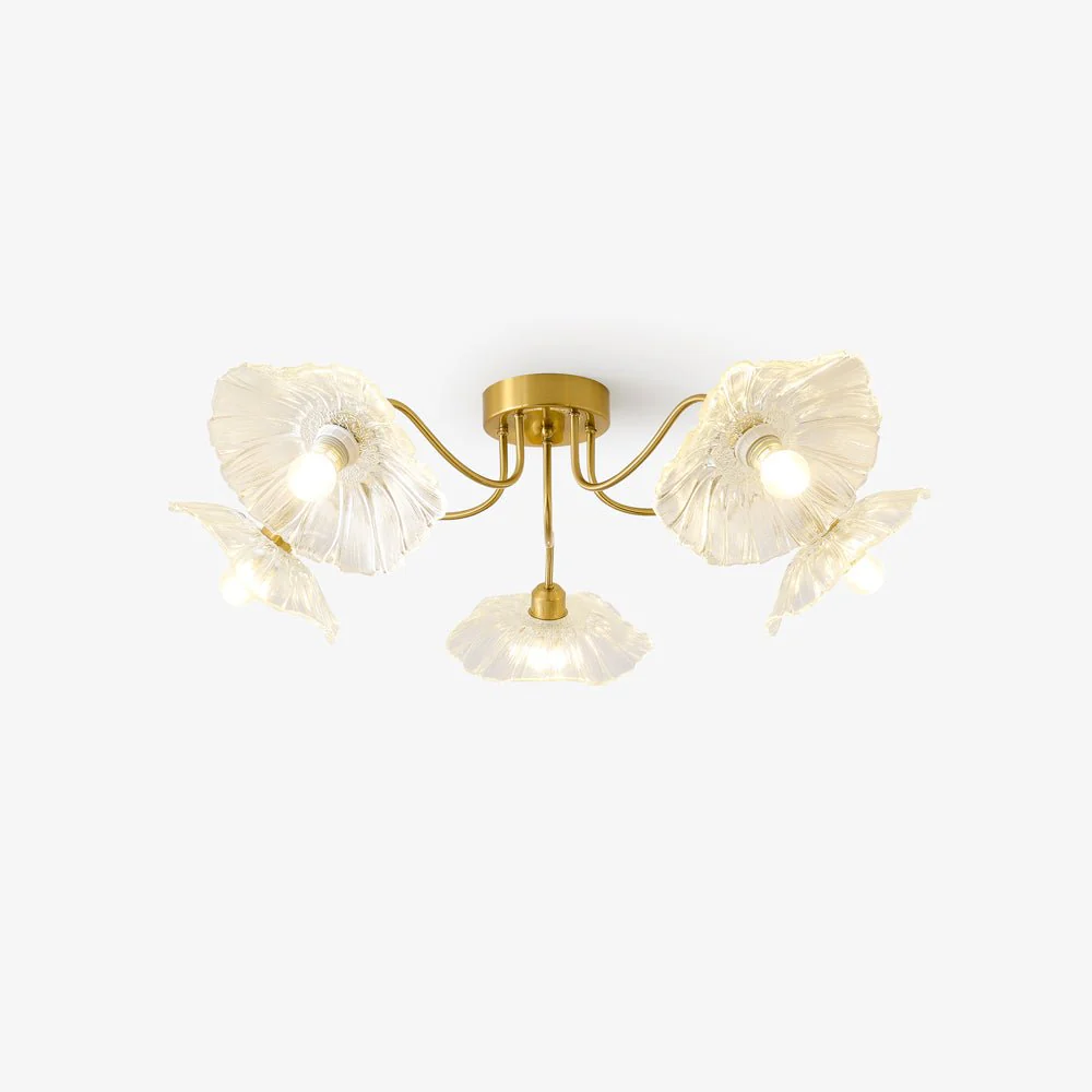 Solara Ceiling Lamp Leaf Glass with Brass Elegant - Image 17