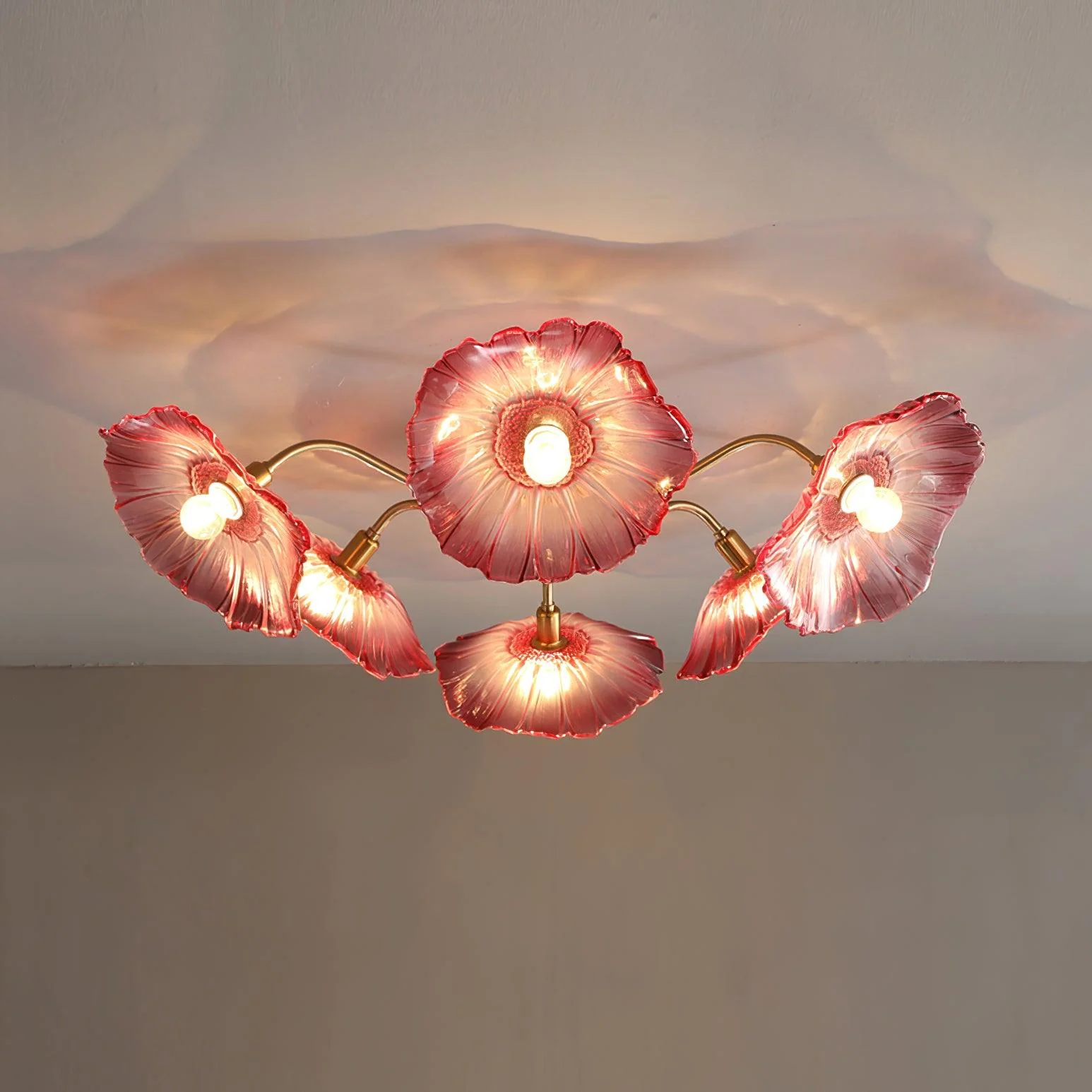 Solara Ceiling Lamp Leaf Glass with Brass Elegant - Image 26