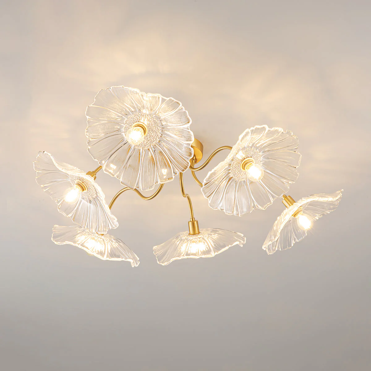 Solara Ceiling Lamp Leaf Glass with Brass Elegant - Image 42