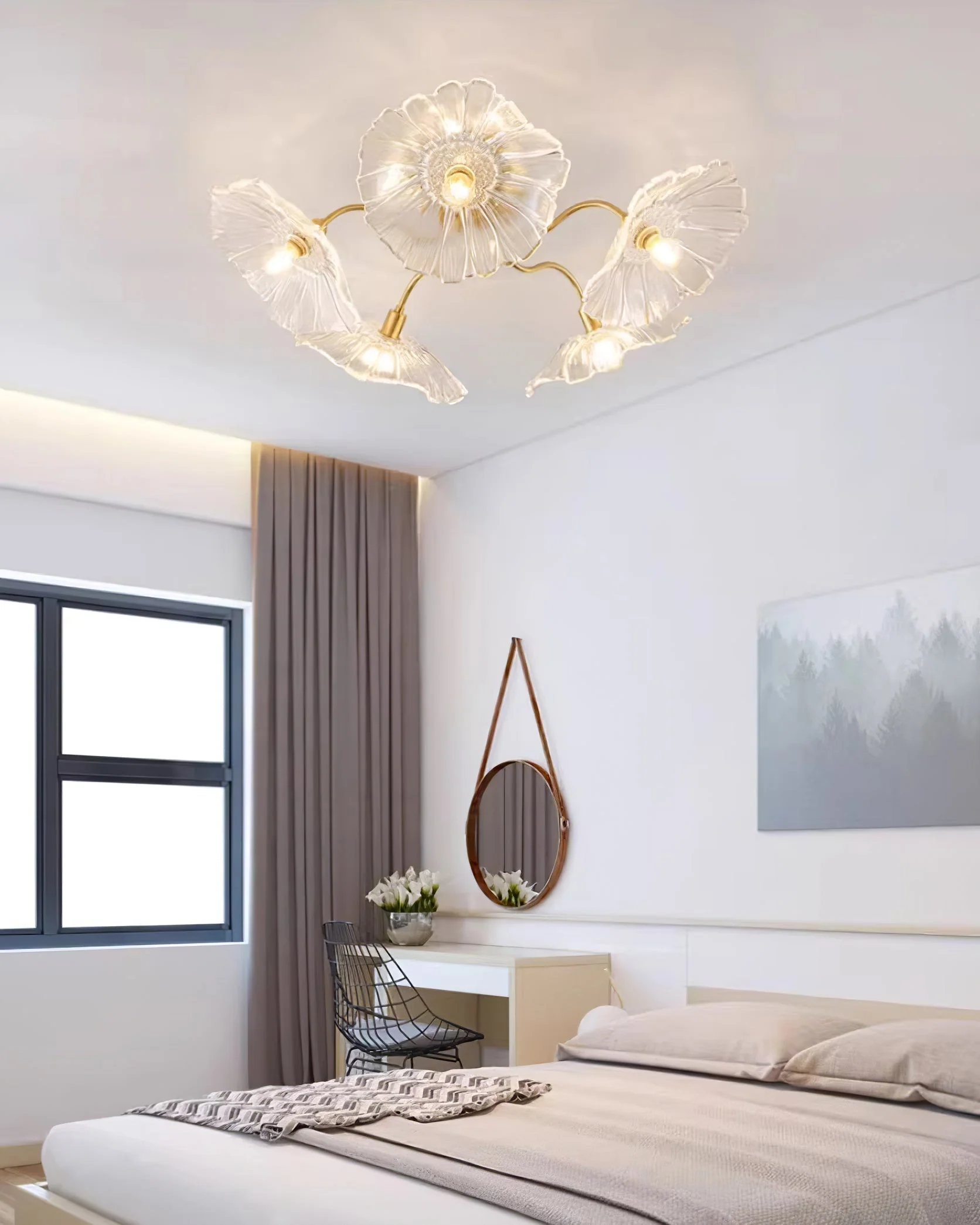 Solara Ceiling Lamp Leaf Glass with Brass Elegant - Image 54