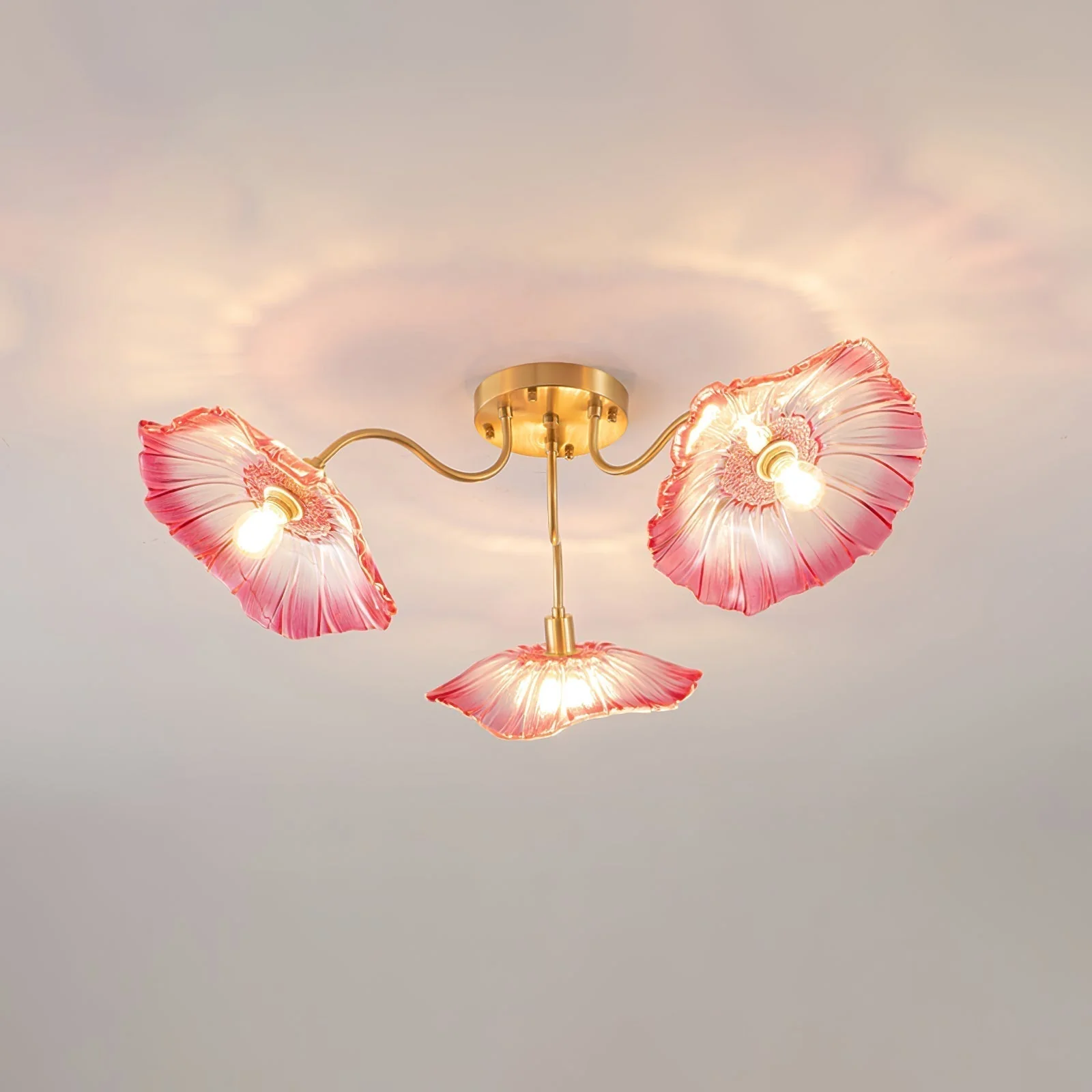 Solara Ceiling Lamp Leaf Glass with Brass Elegant - Image 58