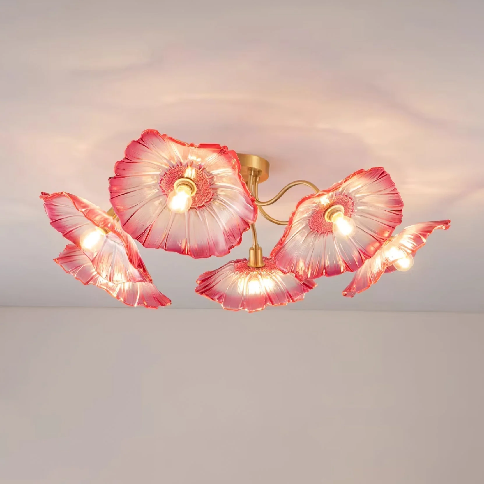 Solara Ceiling Lamp Leaf Glass with Brass Elegant - Image 63