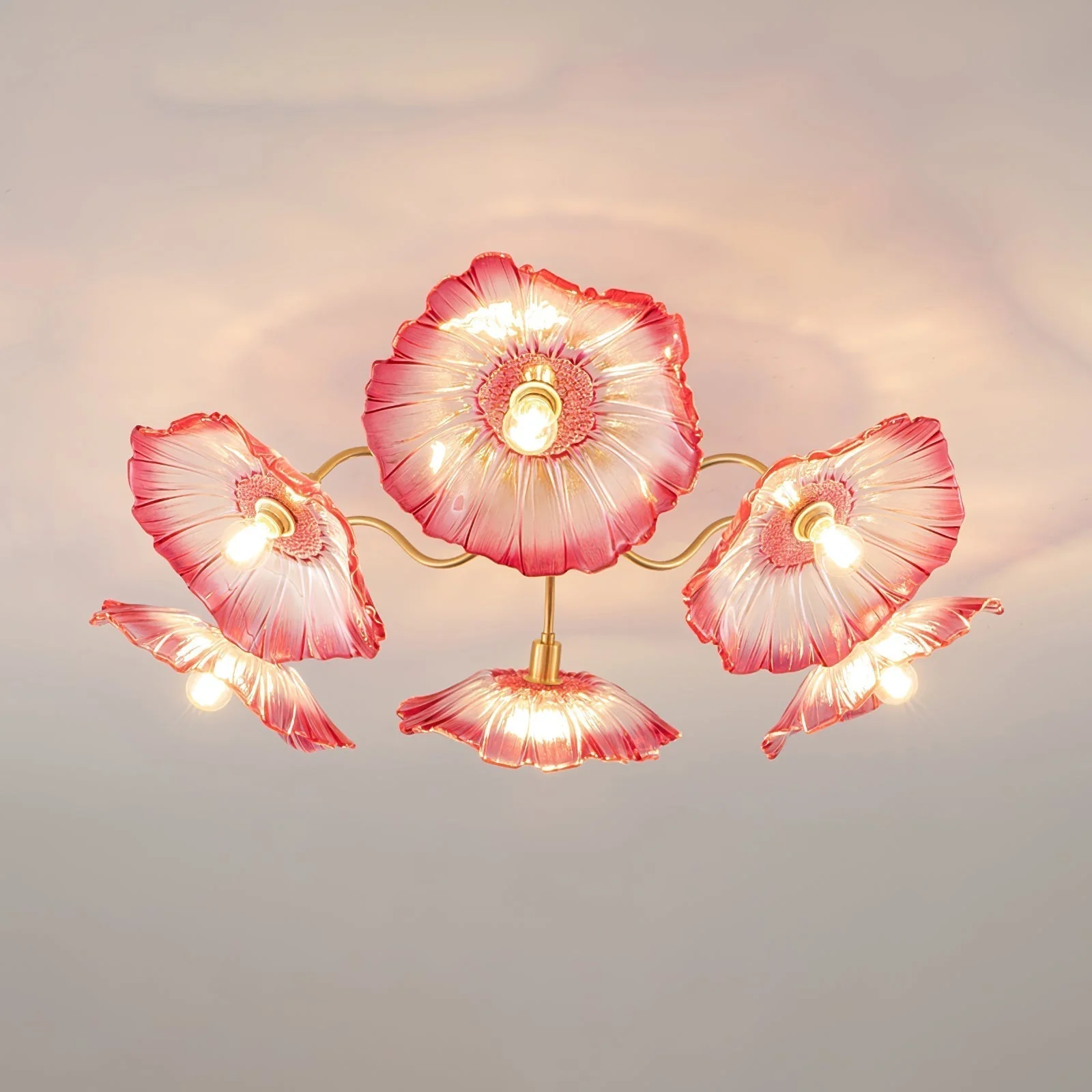 Solara Ceiling Lamp Leaf Glass with Brass Elegant - Image 72