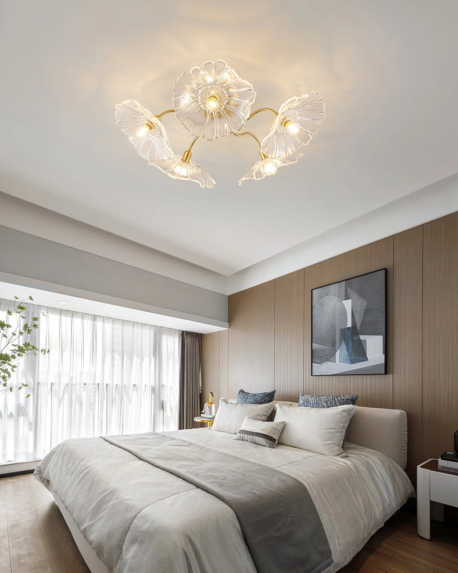 Solara Ceiling Lamp Leaf Glass with Brass Elegant - Image 74