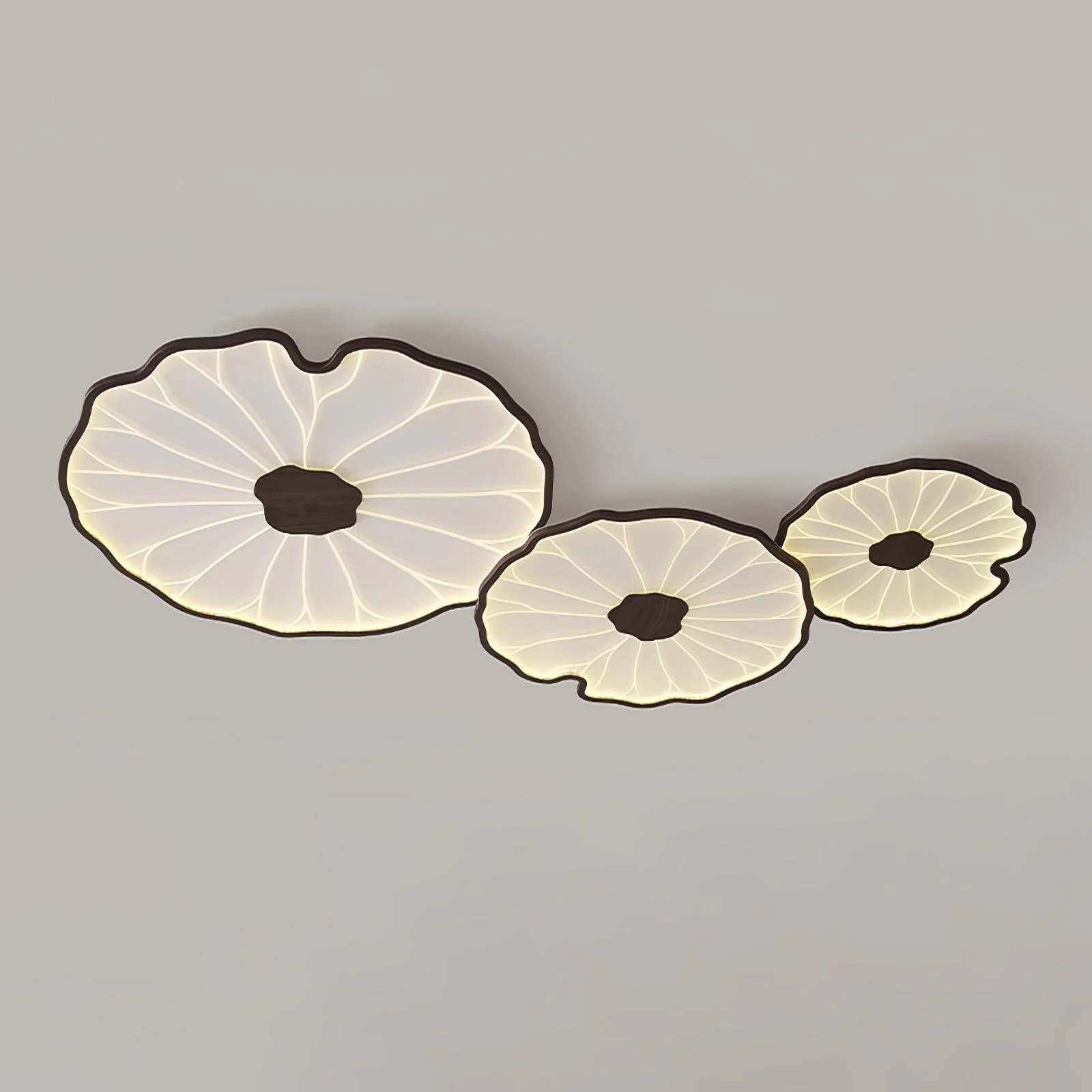 Solara Ceiling Lamp Lotus Leaf with Wooden Finish - Image 11