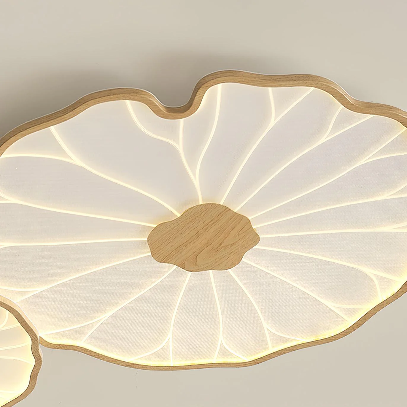 Solara Ceiling Lamp Lotus Leaf with Wooden Finish - Image 23