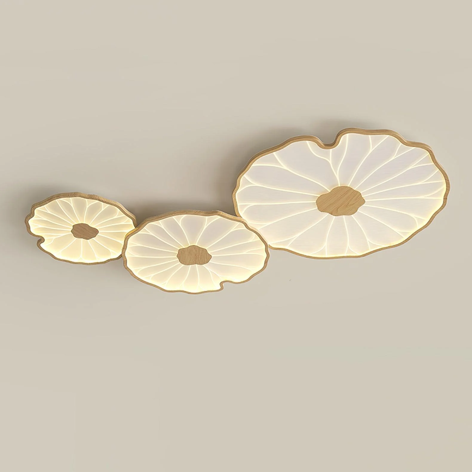 Solara Ceiling Lamp Lotus Leaf with Wooden Finish - Image 31