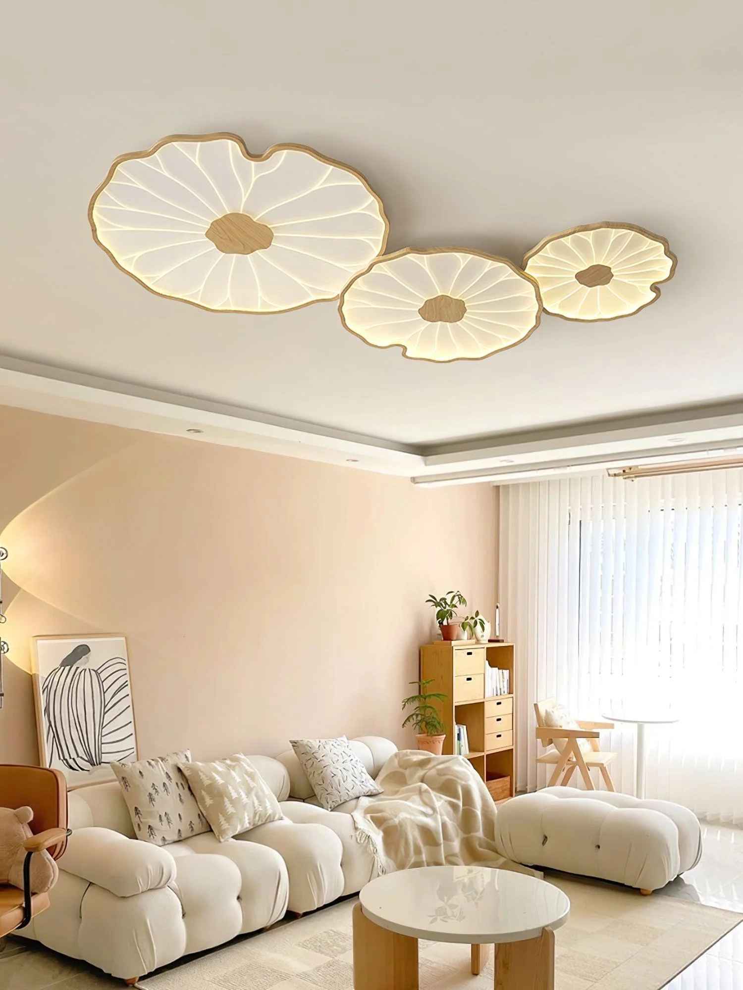 Solara Ceiling Lamp Lotus Leaf with Wooden Finish - Image 37