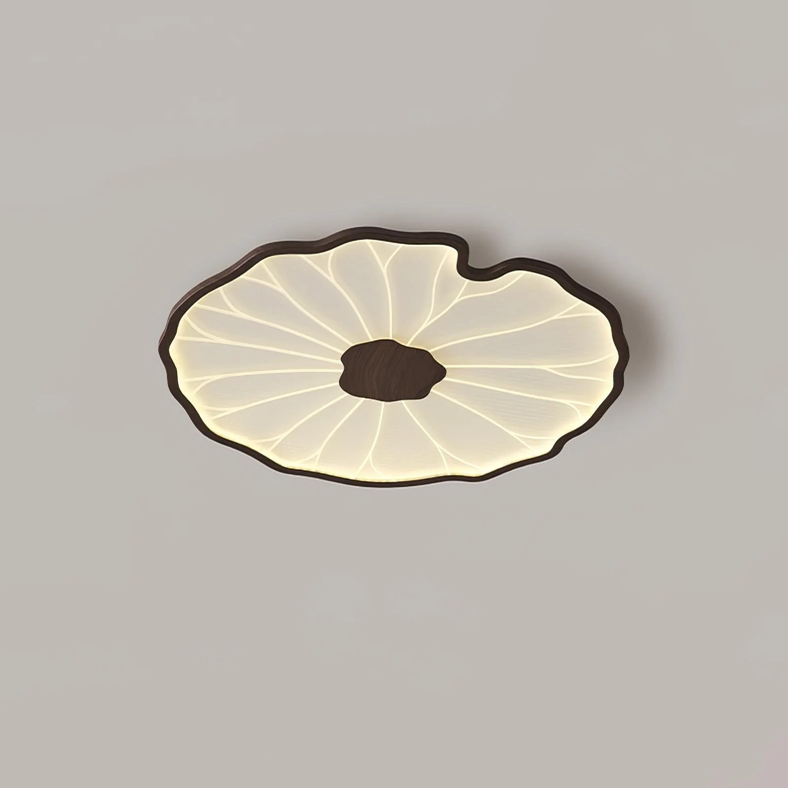 Solara Ceiling Lamp Lotus Leaf with Wooden Finish - Image 6
