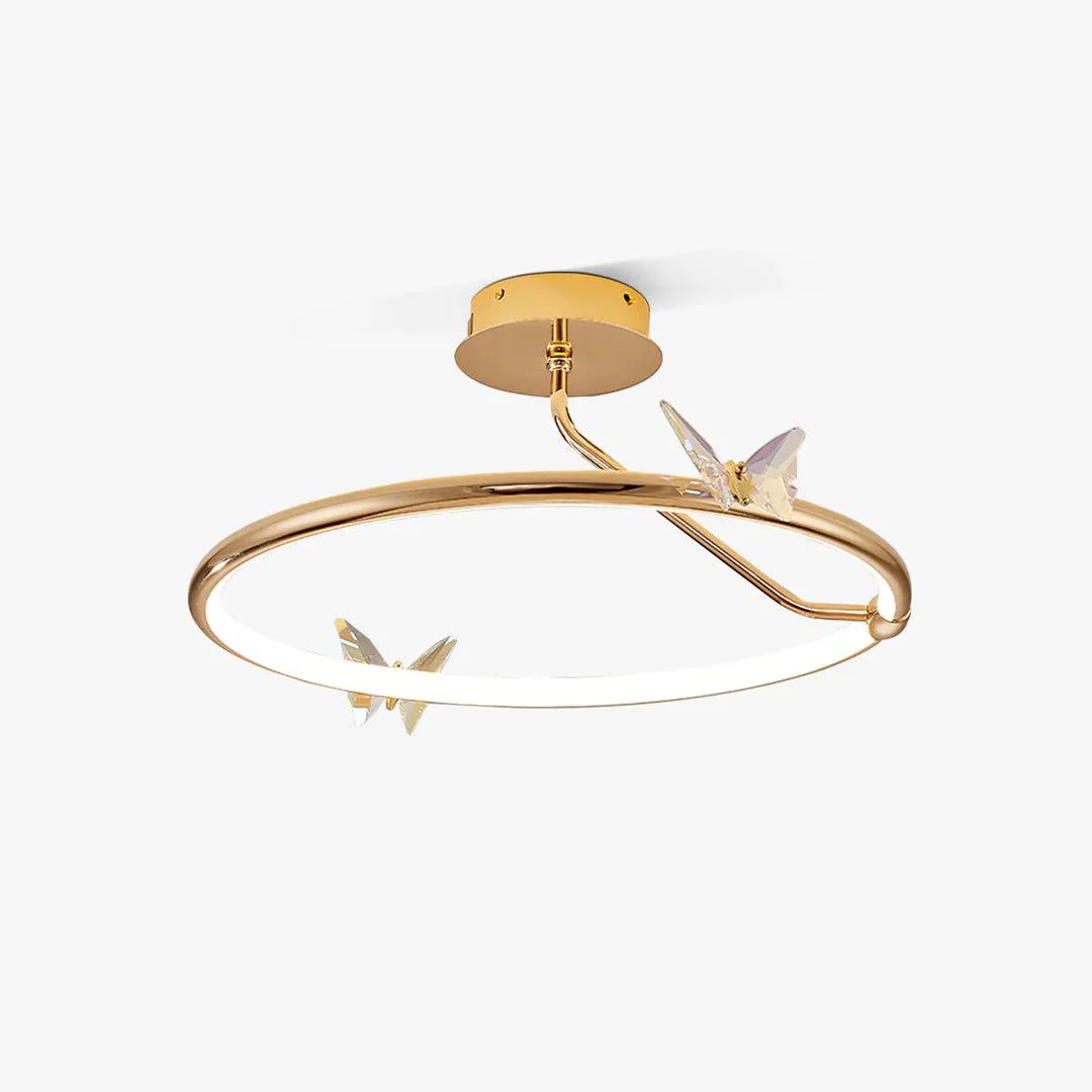 Solara Ceiling Lamp Magic Butterfly Crystal Accents LED Ring