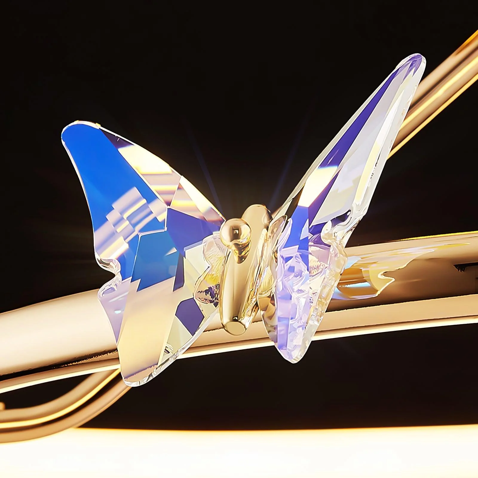 Solara Ceiling Lamp Magic Butterfly Crystal Accents LED Ring - Image 16