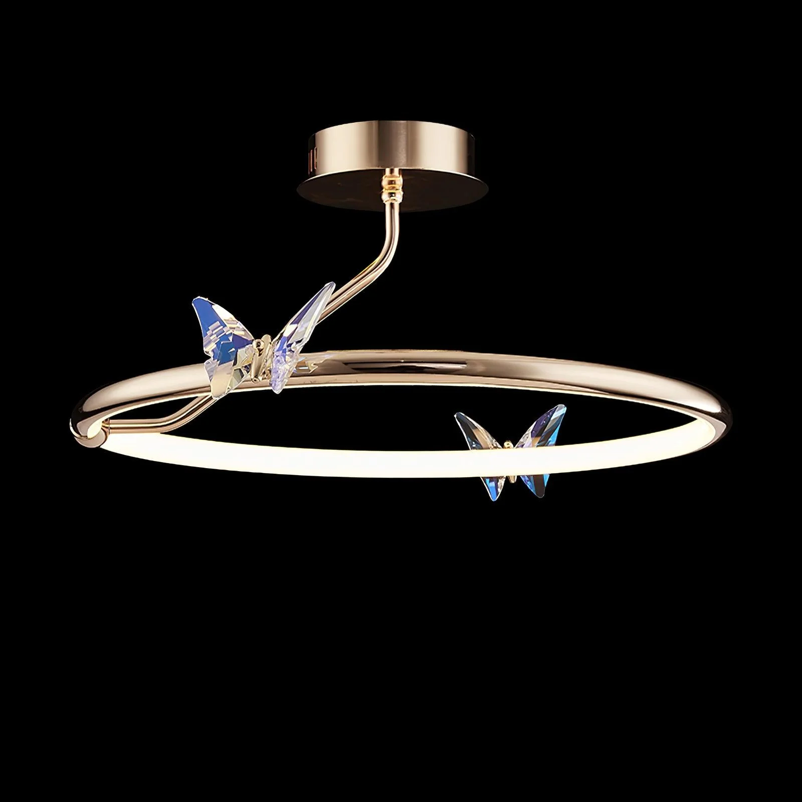 Solara Ceiling Lamp Magic Butterfly Crystal Accents LED Ring - Image 21