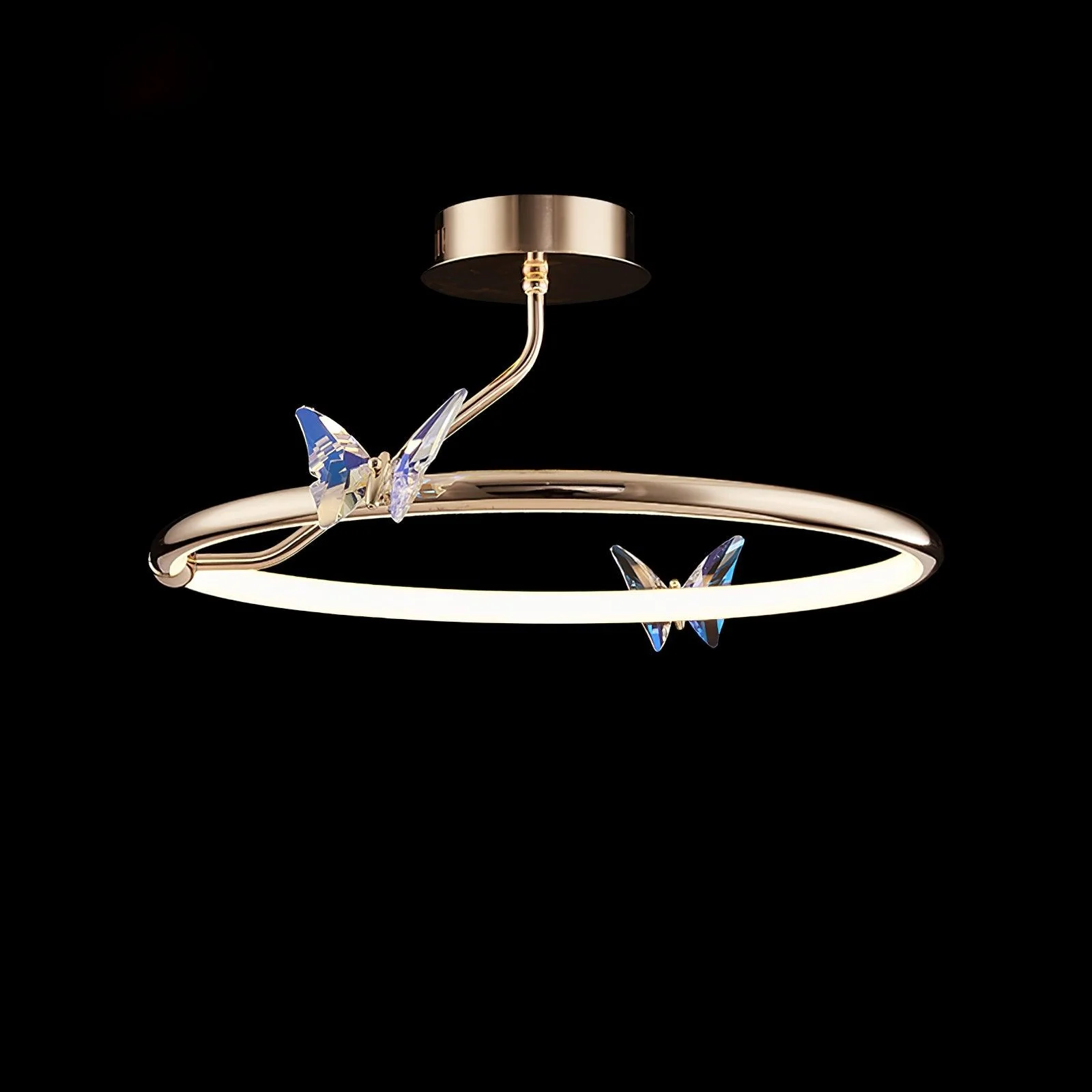 Solara Ceiling Lamp Magic Butterfly Crystal Accents LED Ring - Image 3