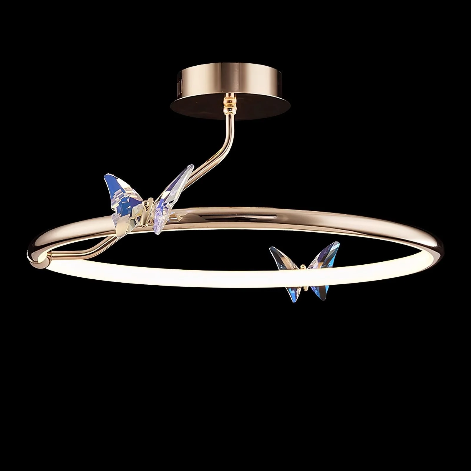 Solara Ceiling Lamp Magic Butterfly Crystal Accents LED Ring - Image 6