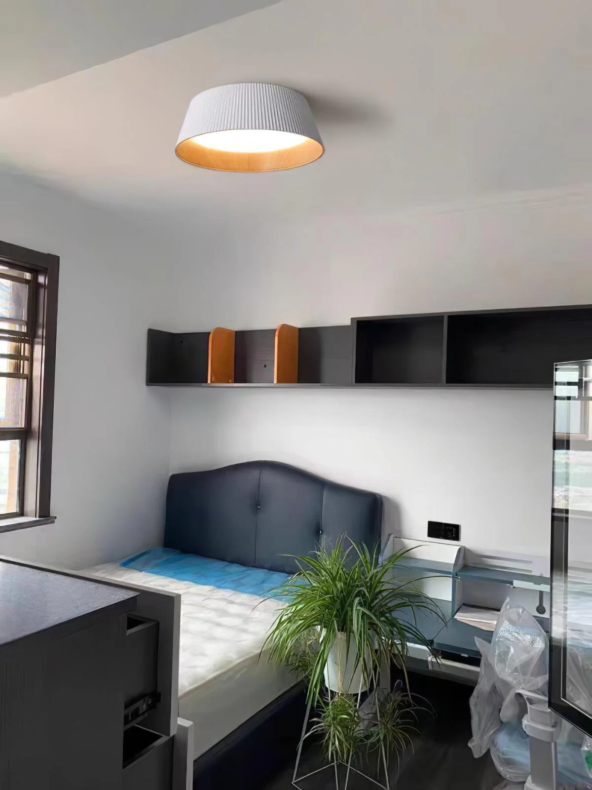 Solara Ceiling Lamp Ribbed Drum Wood Elegant Contemporary - Image 5