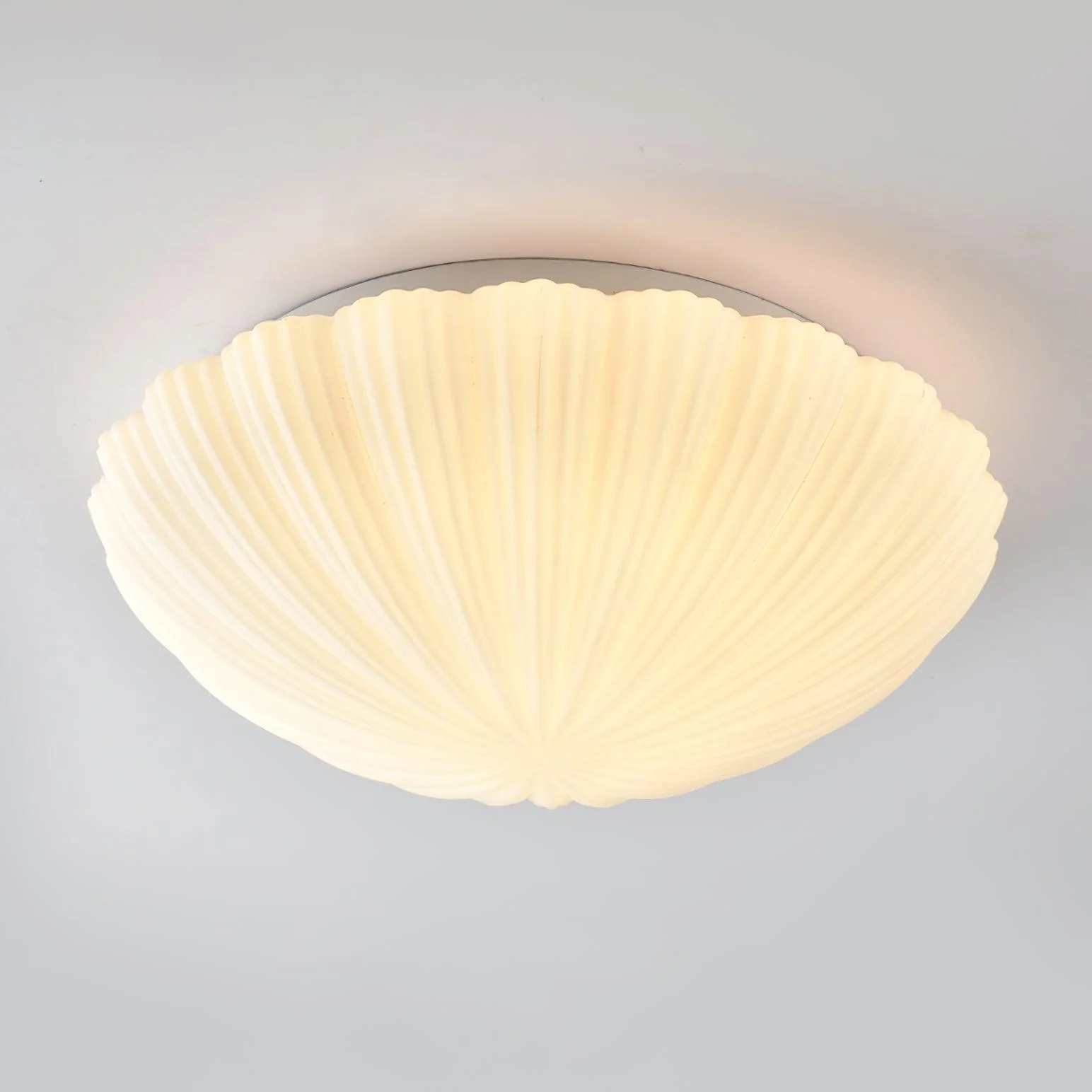 Solara Ceiling Lamp Seashell Shape Ribbed Soft Elegant - Image 9