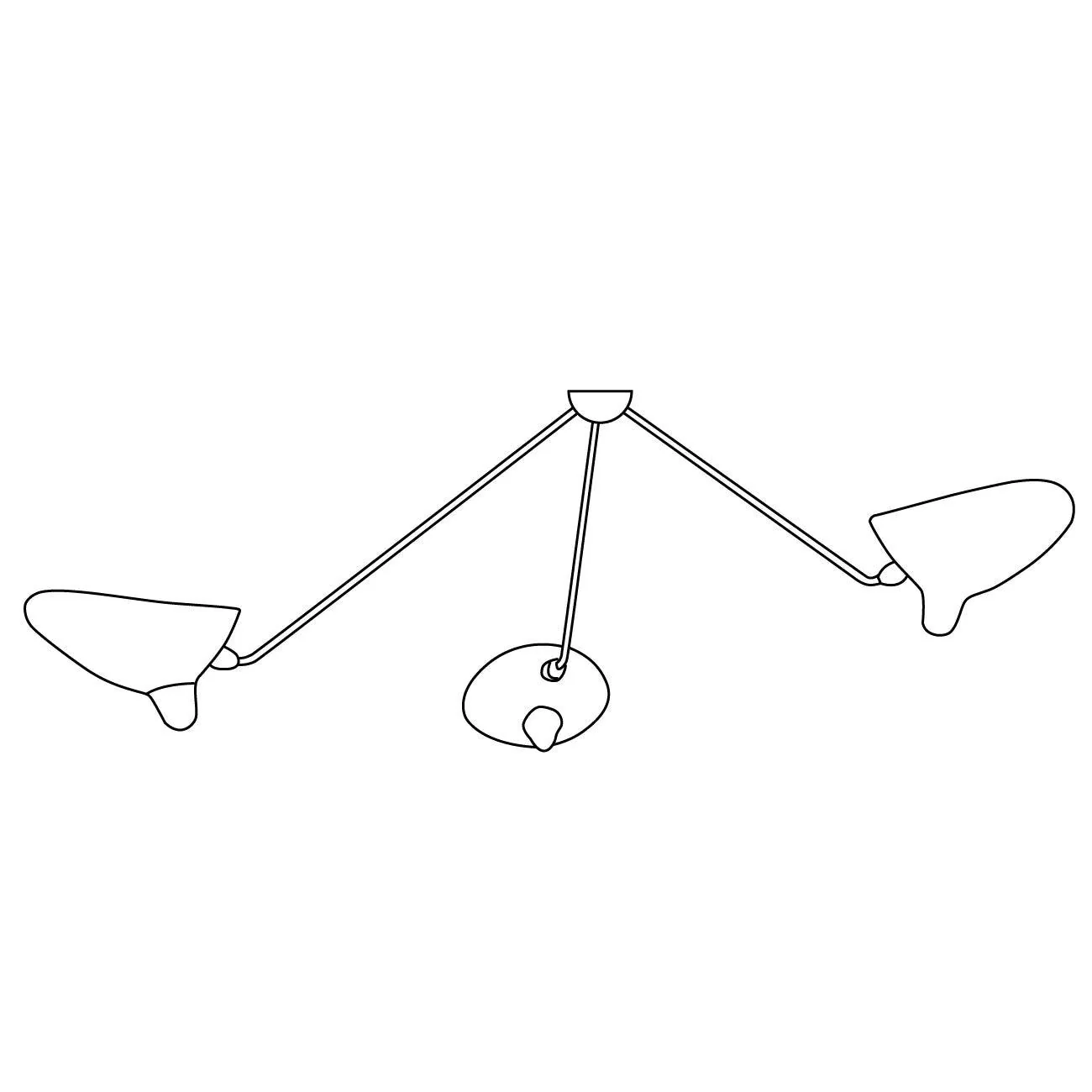 Solara Ceiling Lamp Three Arm Black Sculptural - Image 13