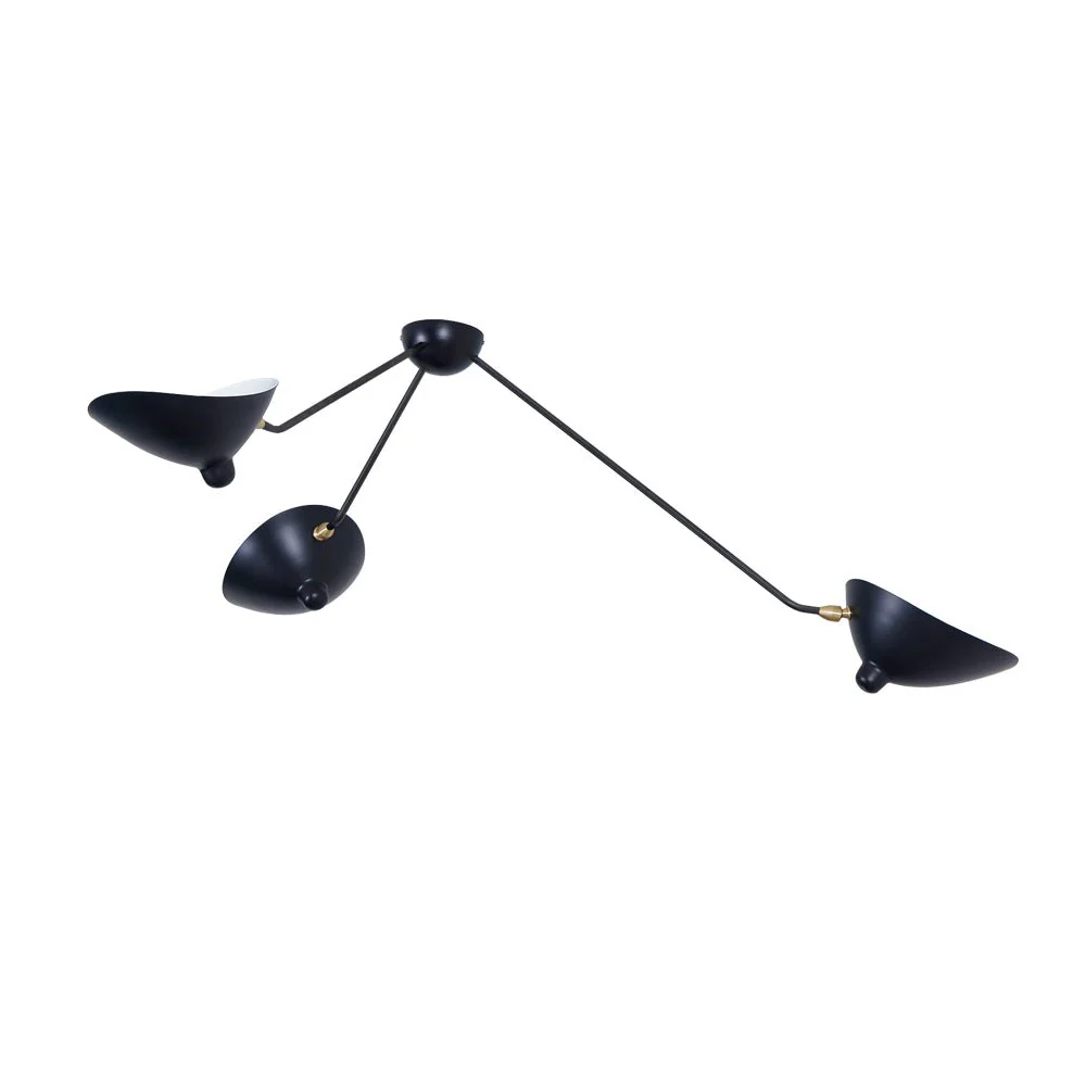Solara Ceiling Lamp Three Arm Black Sculptural - Image 21