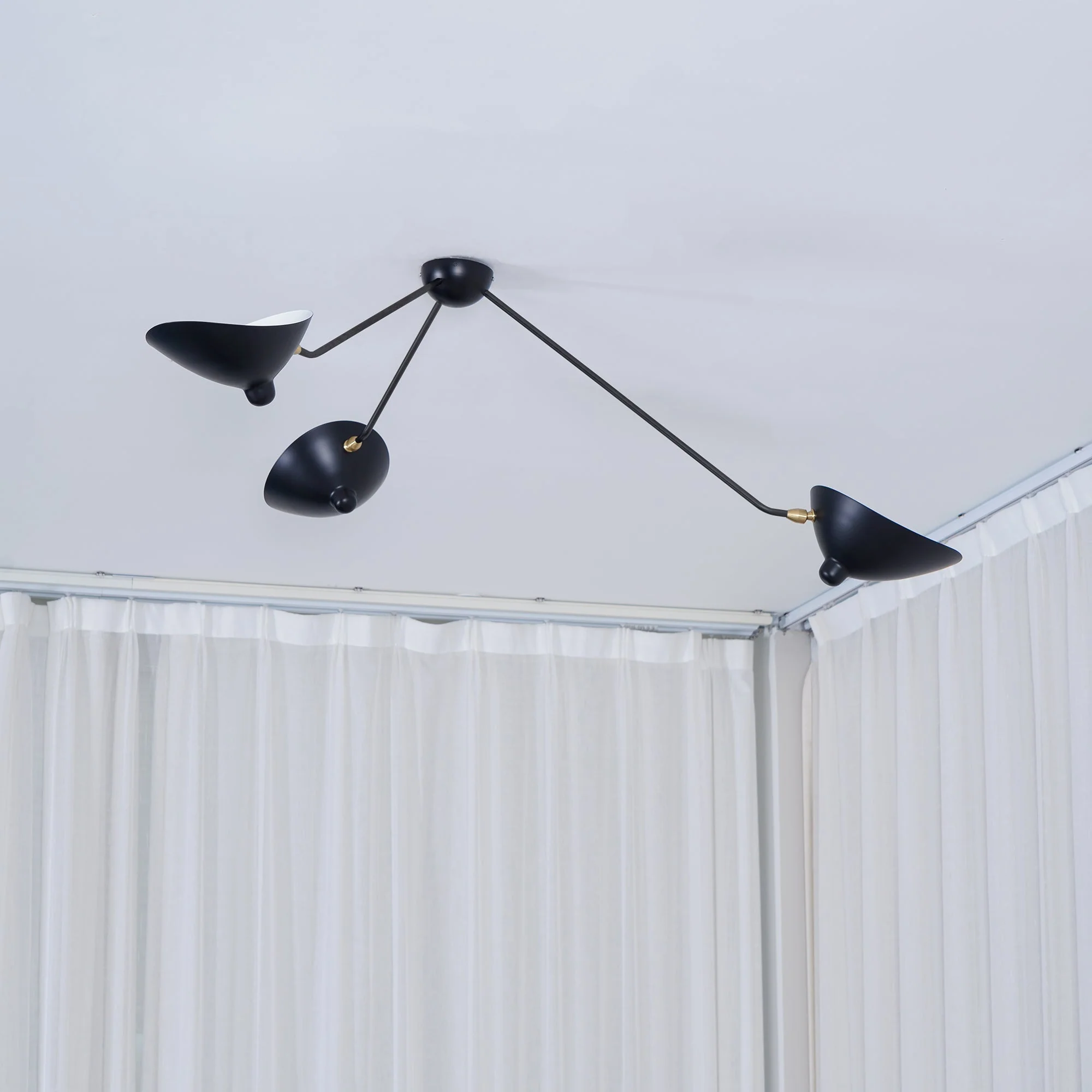 Solara Ceiling Lamp Three Arm Black Sculptural - Image 53