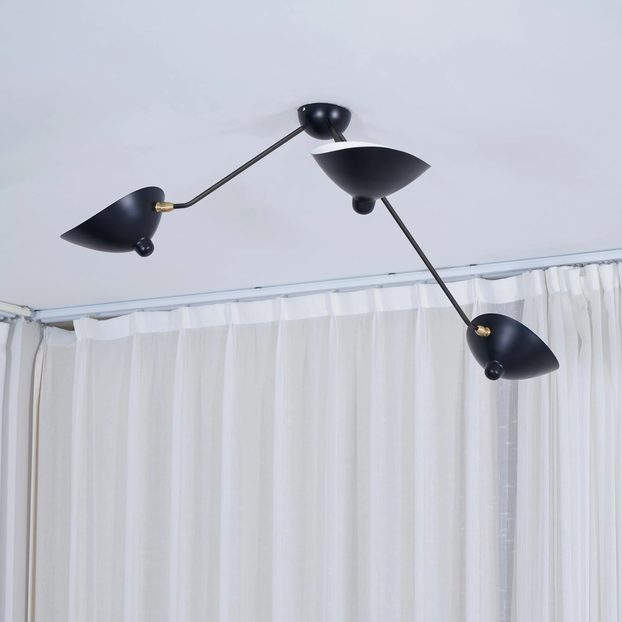 Solara Ceiling Lamp Three Arm Black Sculptural - Image 54