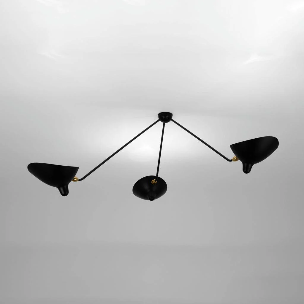 Solara Ceiling Lamp Three Arm Black Sculptural - Image 7