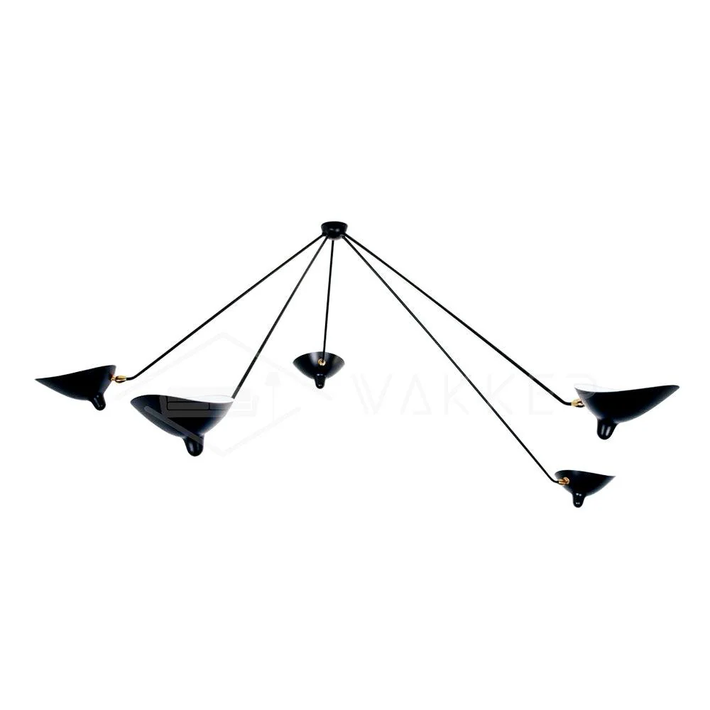 Solara Ceiling Lamp Three Arm Black Sculptural - Image 8