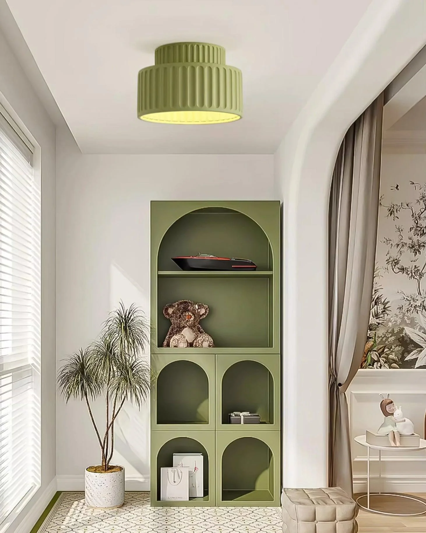 Solara Ceiling Lamp with Pleated Shade - Image 18