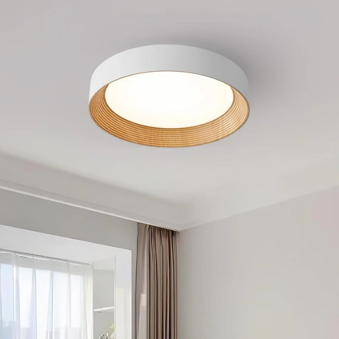 Solara Ceiling Lamp Wood Ring Minimalist Adjustable - Image 4