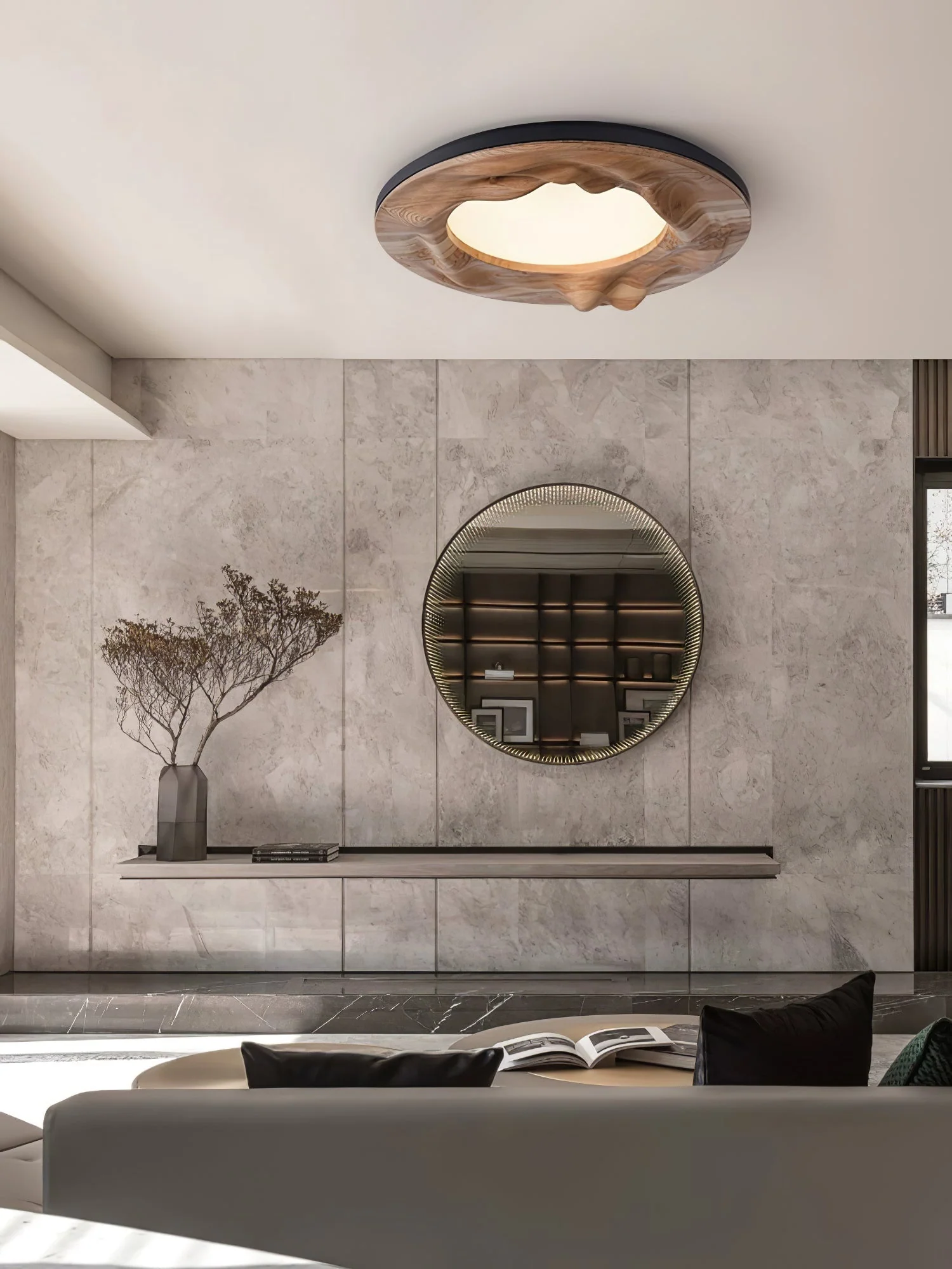 Solara Ceiling Lamp Wood Ripple Organic Tranquil - Image 19