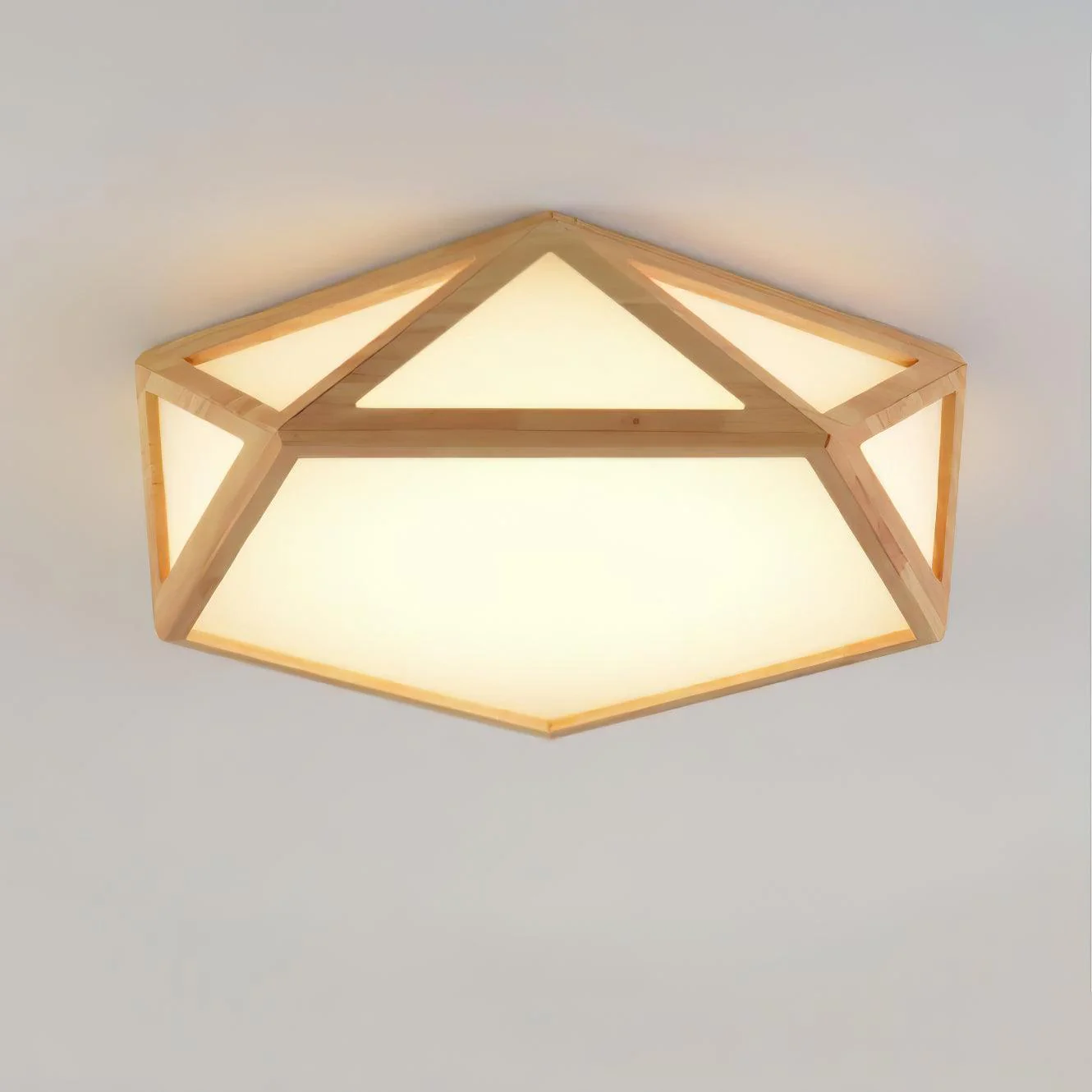 Solara Ceiling Lamp Wooden Diamond Geometric Modern - Image 12