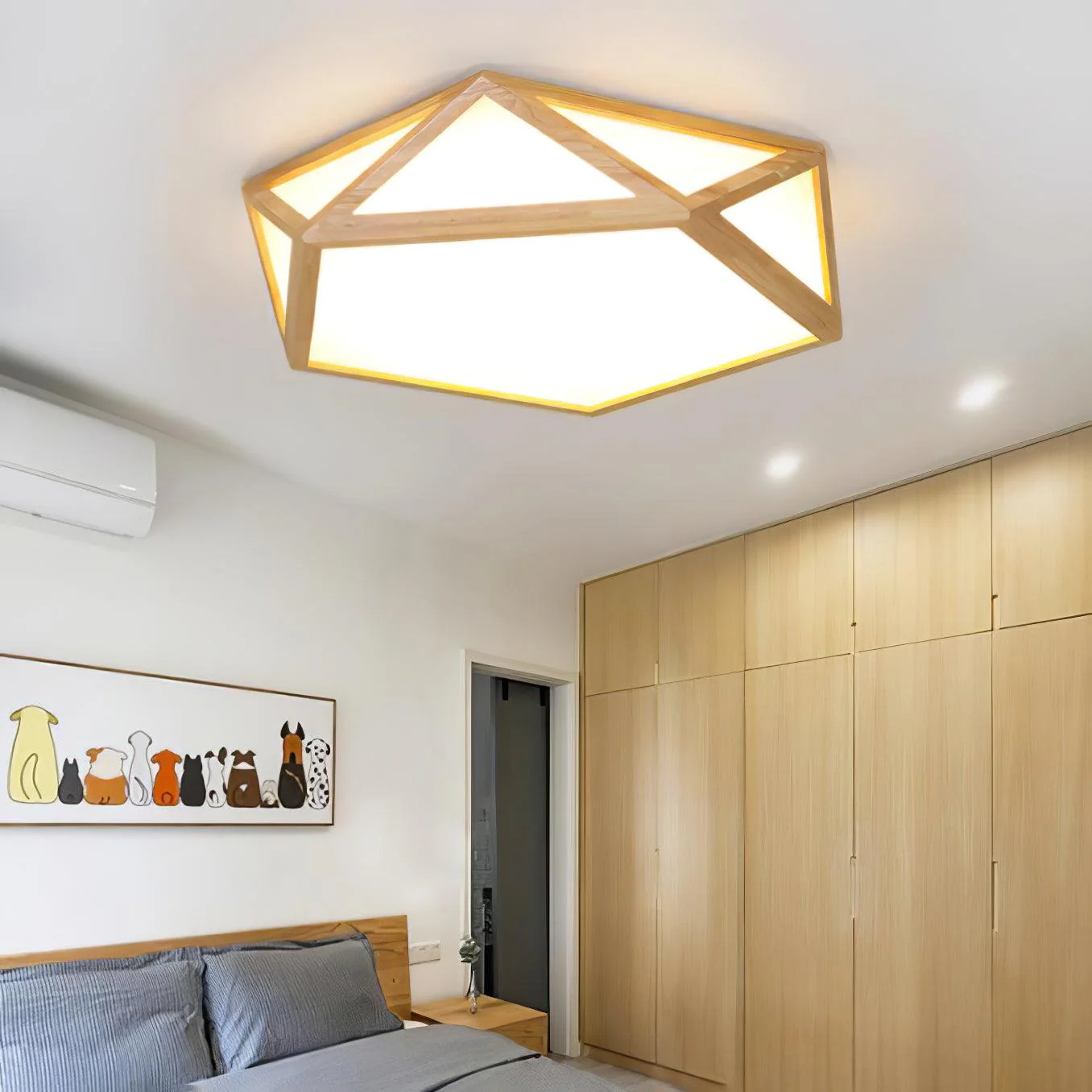 Solara Ceiling Lamp Wooden Diamond Geometric Modern - Image 17